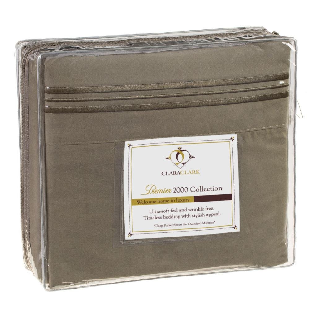 Clara Clark Micro Silk Queen Size Bed Sheet Set - 100% Silk Fabric, Soft & Breathable, Sage Green - Perfect for Luxury Bedrooms, Hotels & Spa Retreats