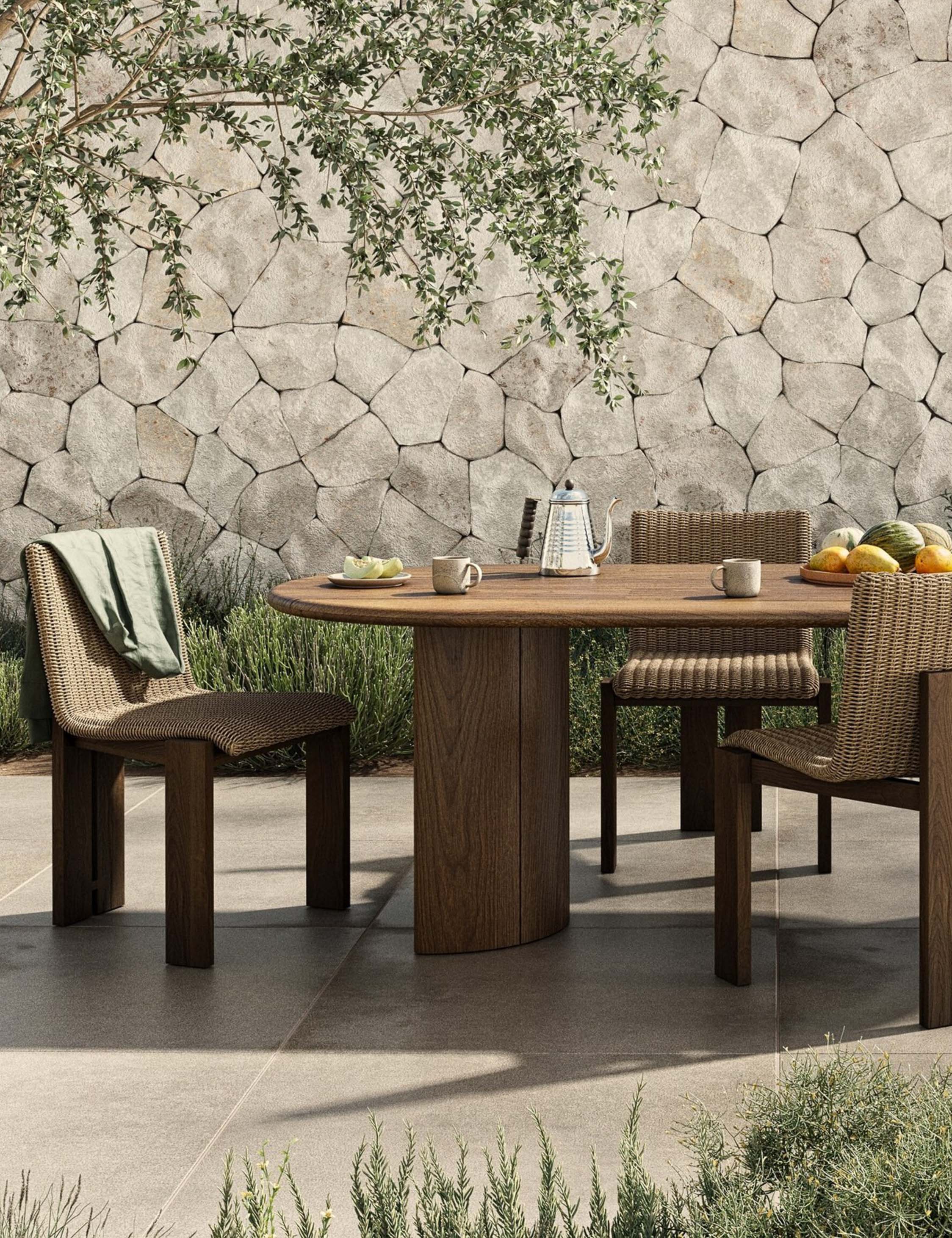Gilda Outdoor Oval Dining Table - Weather-Resistant Patio Table for Garden, Poolside, and Backyard Dining - Perfect for Outdoor Entertaining