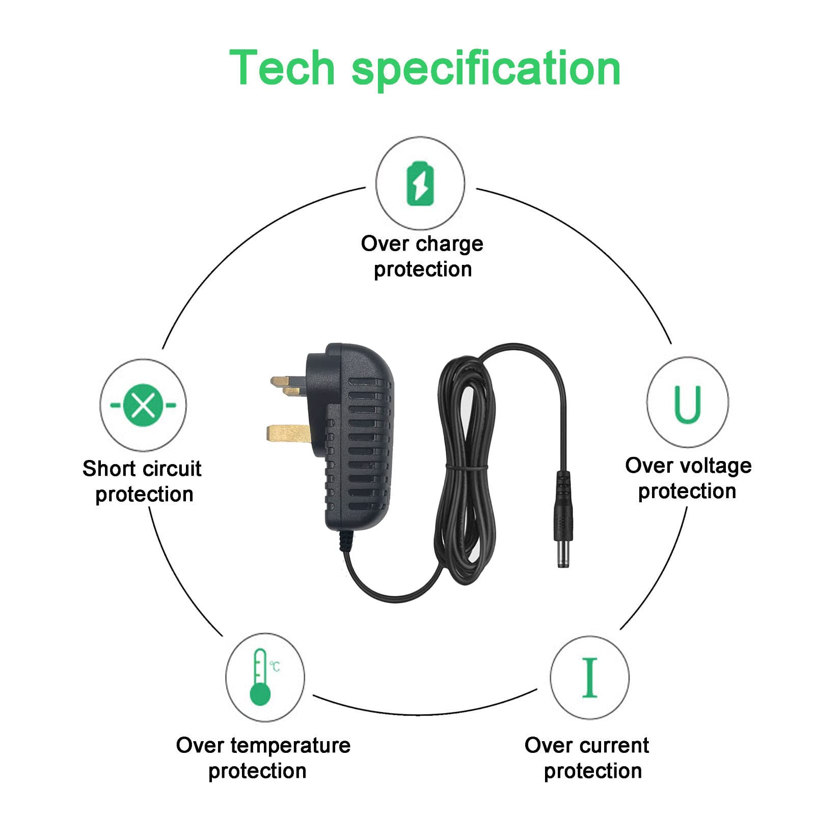 MyVolts 5V Power Adapter for Bush 266/3342 DAB Radio - UK Plug - Replacement Charger for Home, Office & Travel Use