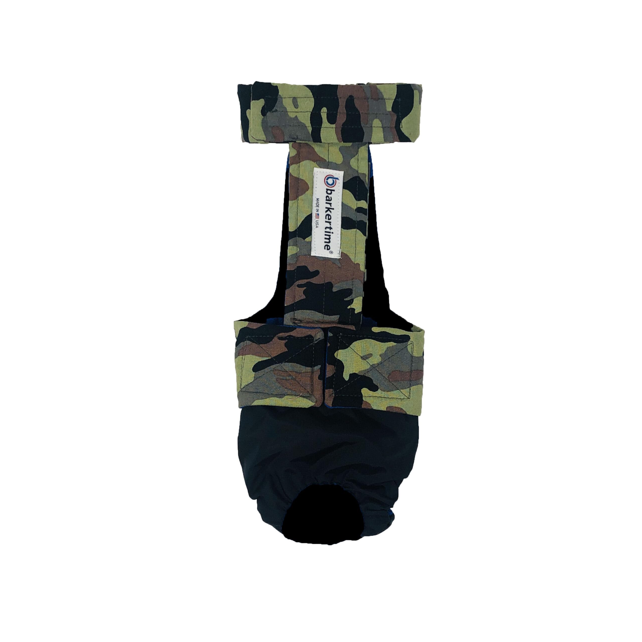Camo on Black Dog Diaper Overall XXL with Tail Hole - Waterproof Pet Diaper for Incontinence - Made in USA - Perfect for House Training, Travel & Elderly Dogs