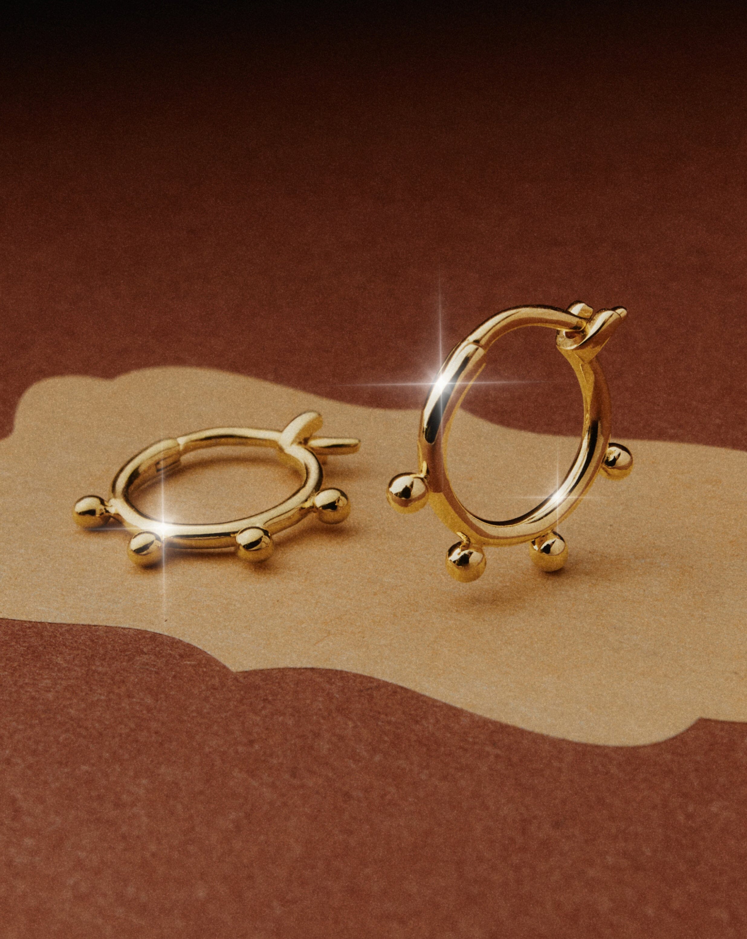 Lucy Williams Mini Hoop Earrings - 18k Gold Vermeil Dainty Orb Hoops | Elegant Everyday Jewelry for Women, Perfect for Work & Date Night