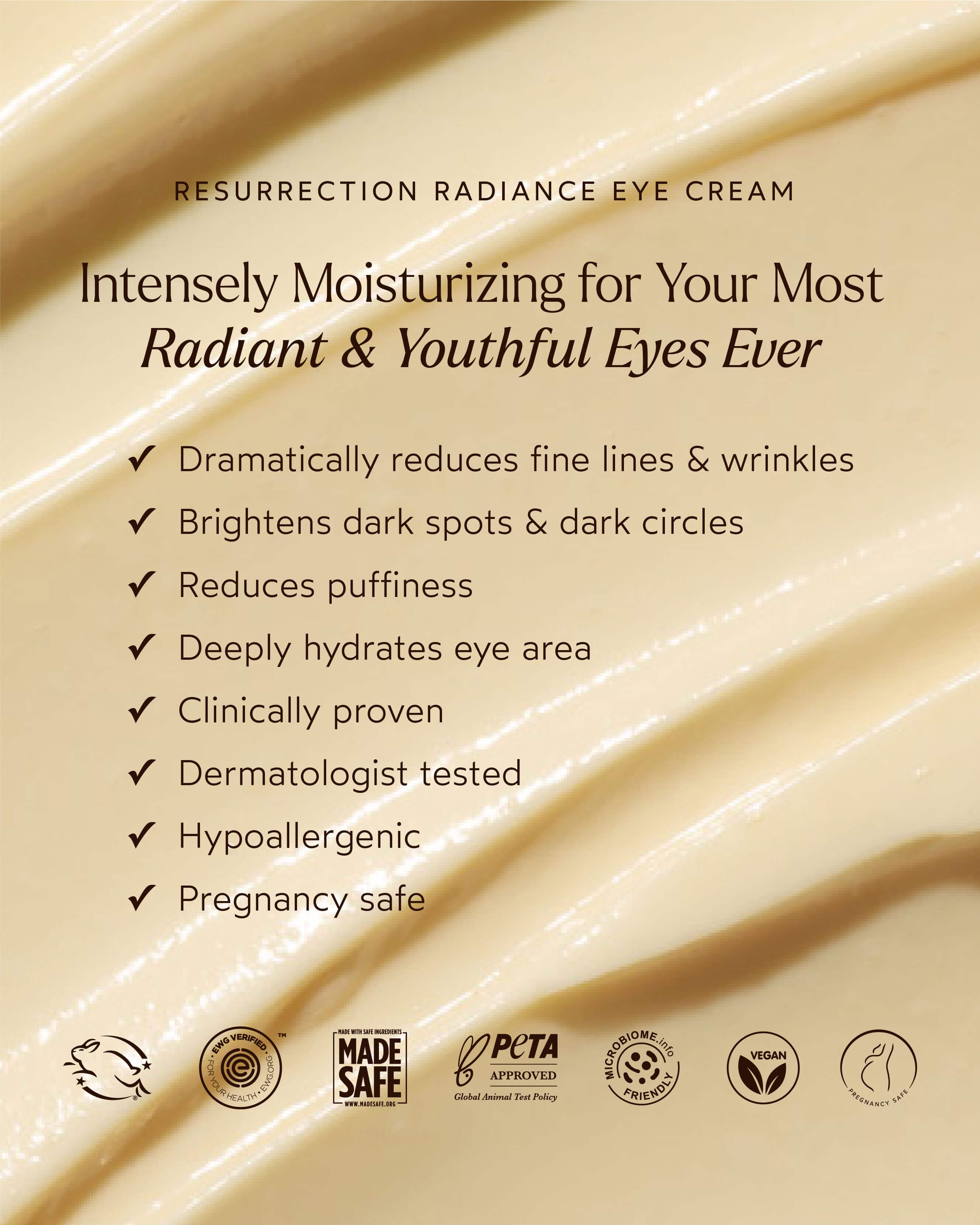 Resurrection Radiance Anti-Aging Eye Cream for Dark Circles & Wrinkles - Hydrating Under Eye Treatment for Puffiness & Fine Lines - Perfect for Nighttime Skincare Routine & Daily Use