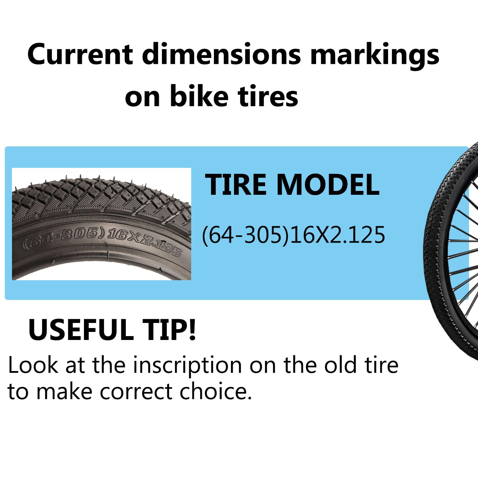 Premium Bike Tires - 12/14/16/18/20 x 2.125 Replacement Bicycle Tires with Tire Levers for BMX, Folding, Road & Kit Bikes - Perfect for Commuting, Off-Road Adventures & Urban Cycling