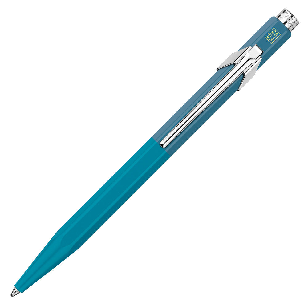 Caran d'Ache 849 Ballpoint Pen - Paul Smith Limited Edition Cyan & Steel - Premium Writing Instrument for Office, Gifts & Collectors
