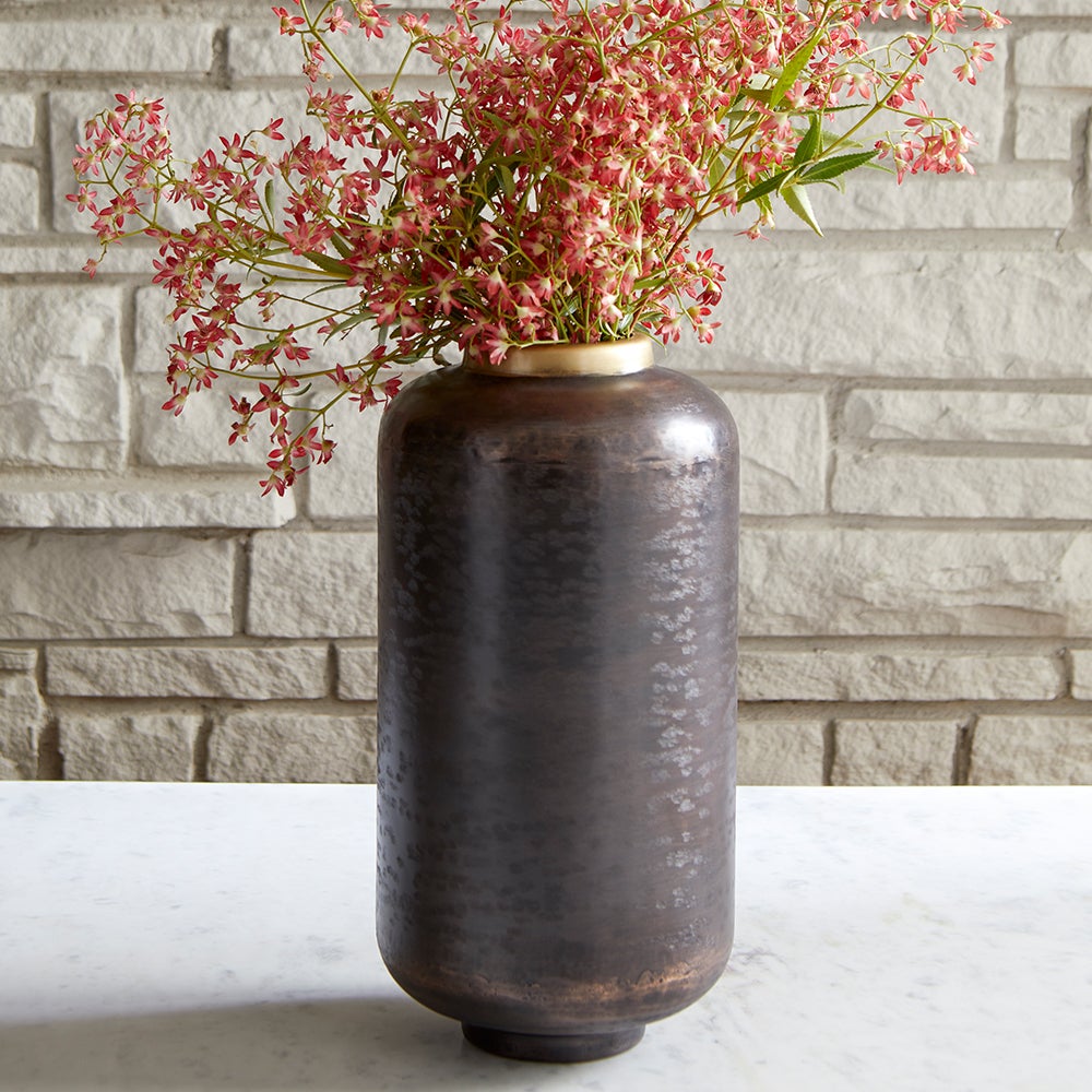 Cyan Design 11360 Akita Vase - Small Black Ceramic Vase for Home Decor, Wedding Centerpieces & Floral Arrangements