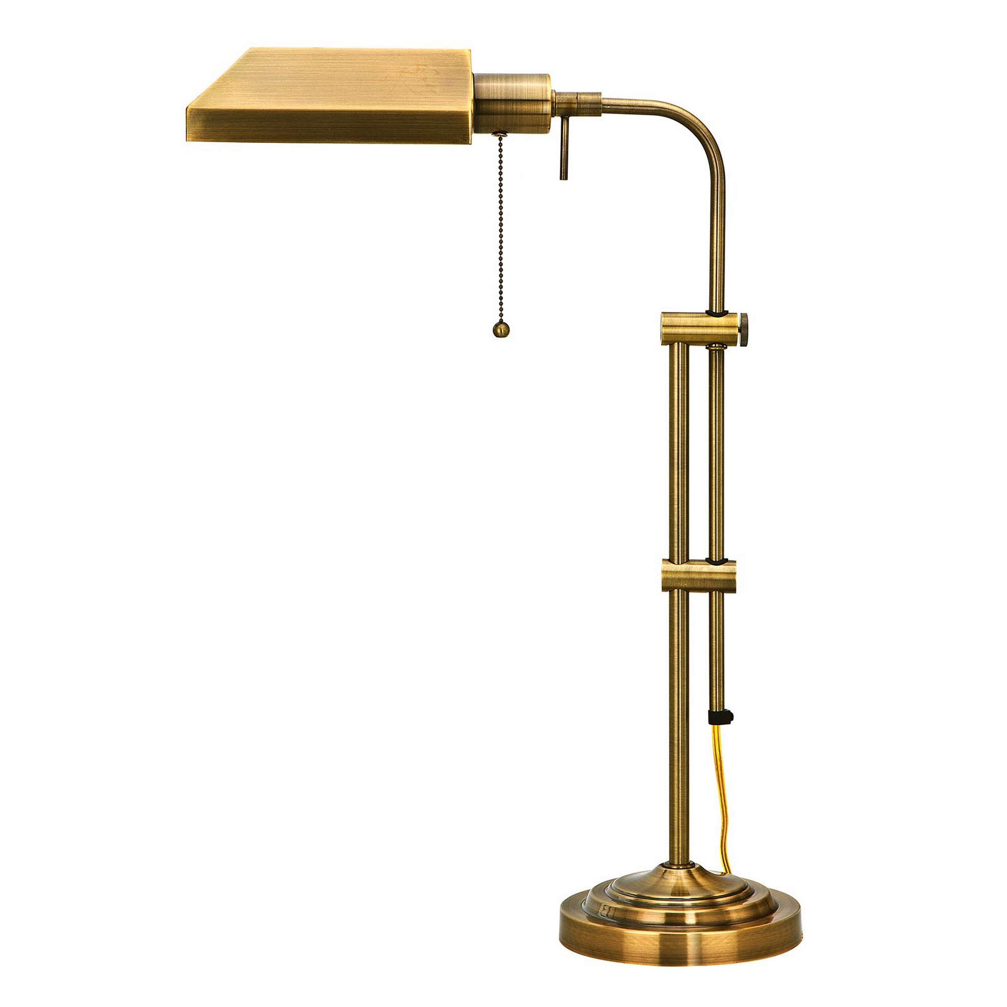Benjara Adjustable Gold Metal Rectangular Desk Lamp - Modern Office Lighting for Study, Reading & Home Decor