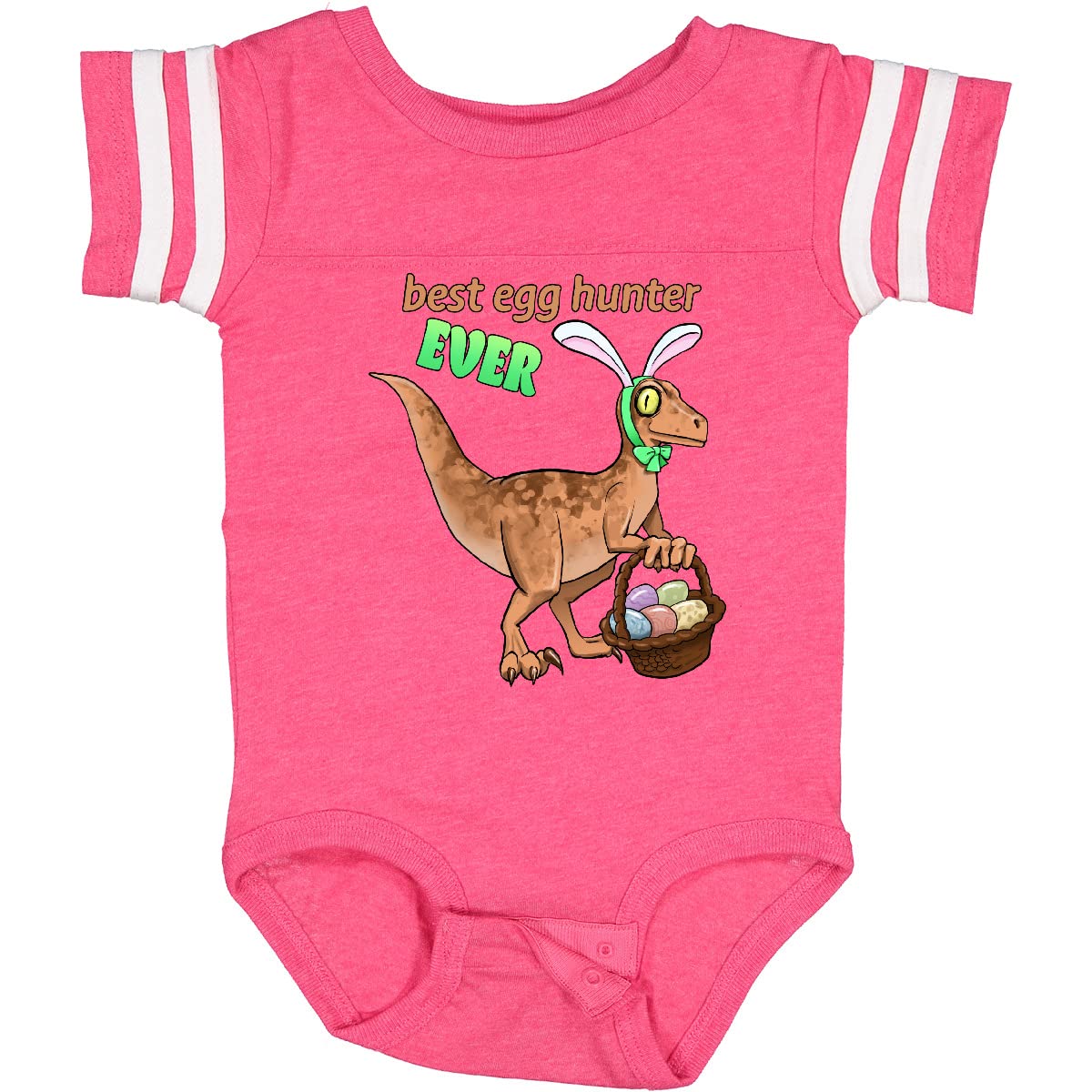 Inktastic Best Egg Hunter Ever Easter Dinosaur Baby Bodysuit - Cute Dino Easter Outfit for Infants & Toddlers - Perfect for Easter Egg Hunts, Photos & Holiday Celebrations