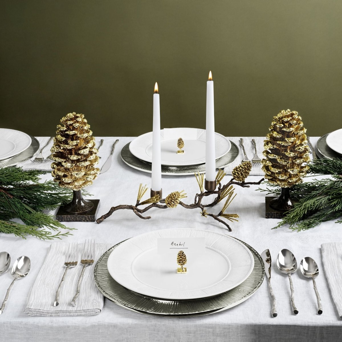 Handmade Pine Cone Candelabra - Rustic Natural Wooden Candle Holder for Farmhouse, Wedding & Holiday Decor - Perfect for Christmas, Thanksgiving & Cozy Home Decoration