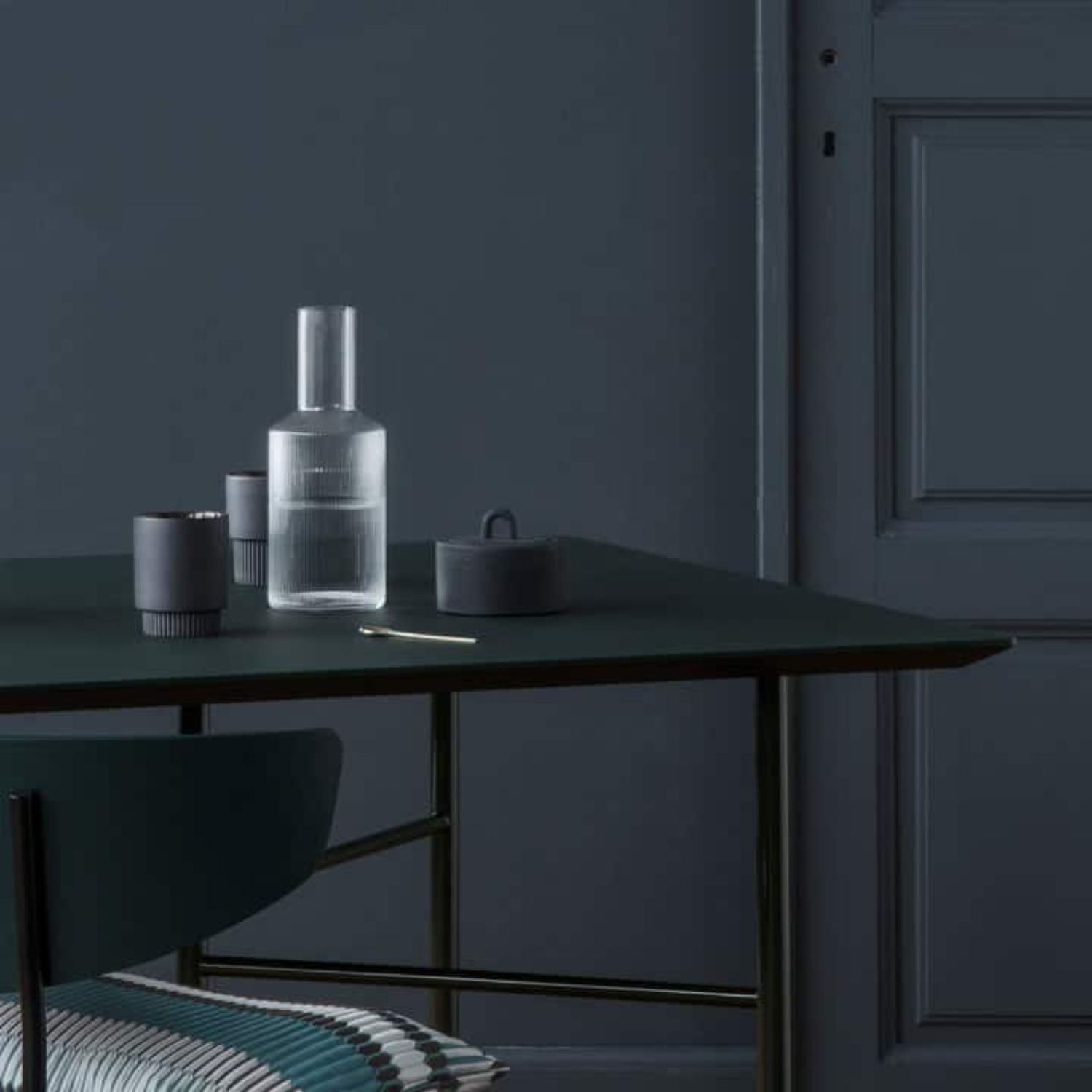 FERM LIVING Ripple Glass Carafe - Clear Water Pitcher for Home, Kitchen & Dining Table - Perfect for Serving Juice, Iced Tea & Cocktails