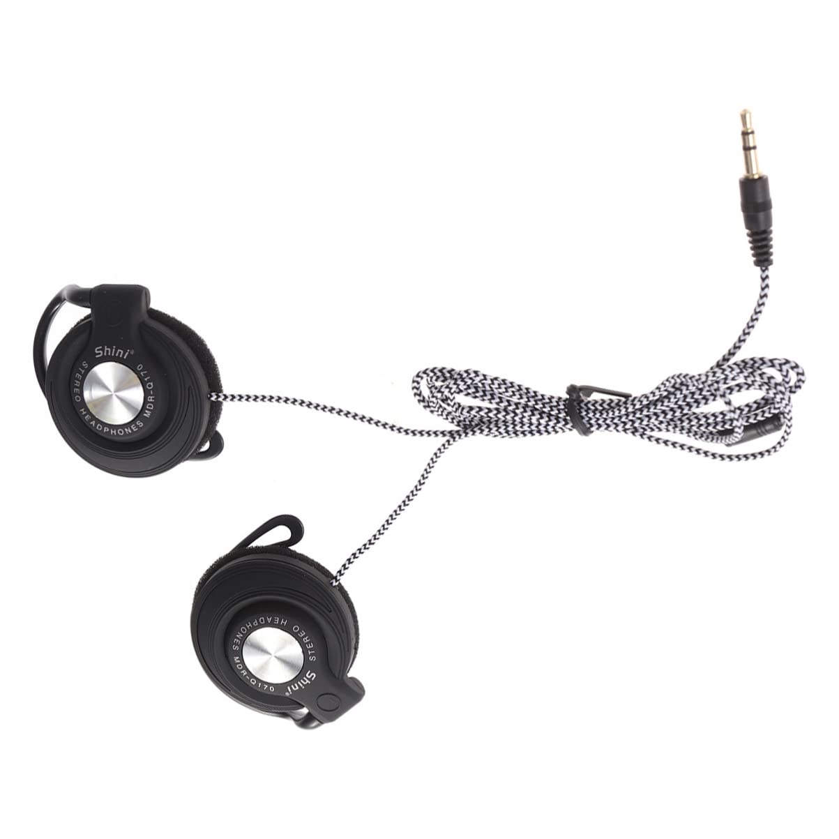 Mikikit Wired Workout Earphones with Ear Hook - Stereo Sound Headphones for Running, Gym & Sports - Secure Fit Over-Ear Headset (Black)