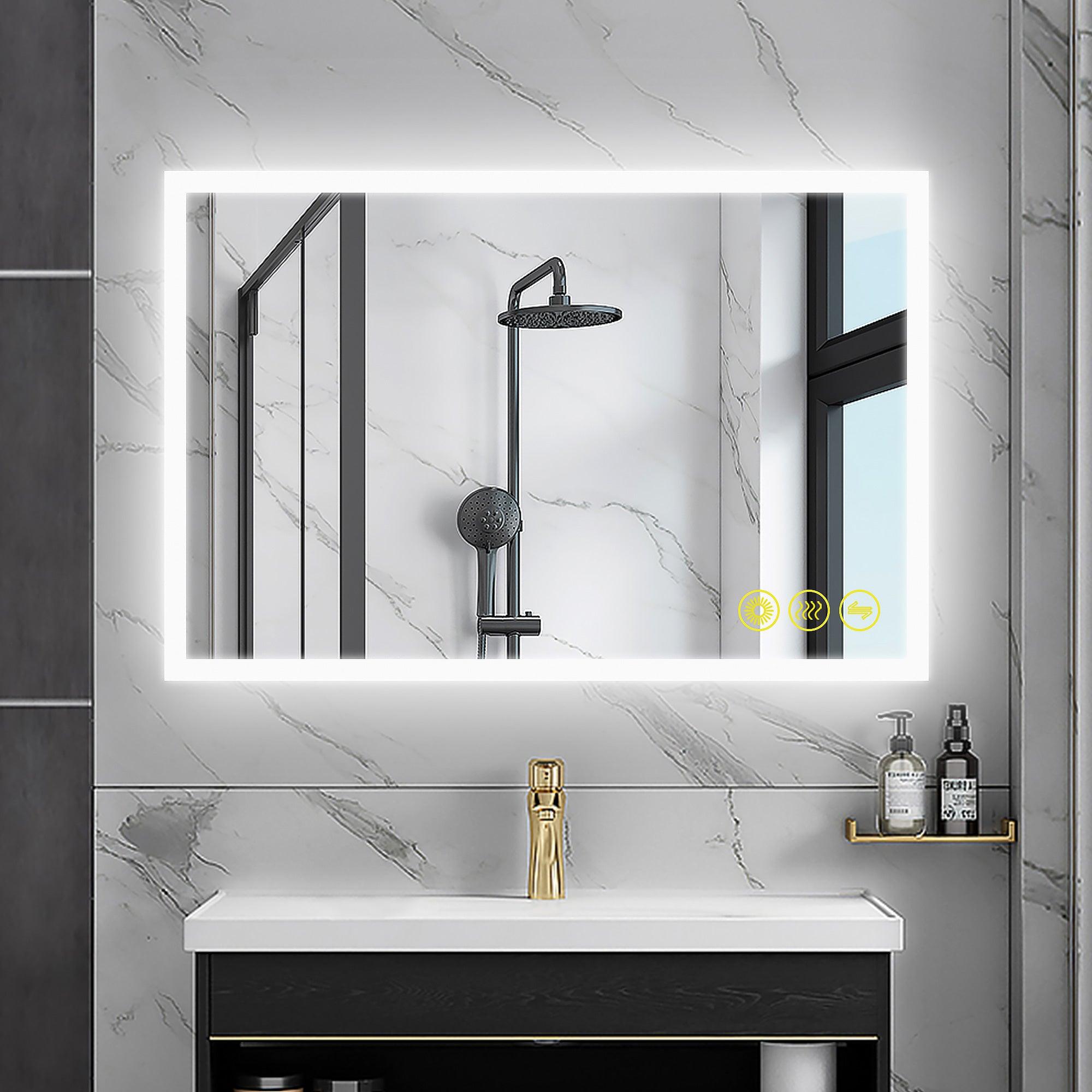 SmartGlow Dimmable LED Frameless Anti-Fog Bathroom Vanity Mirror with Touch Control - Perfect for Makeup, Shaving & Home Decor