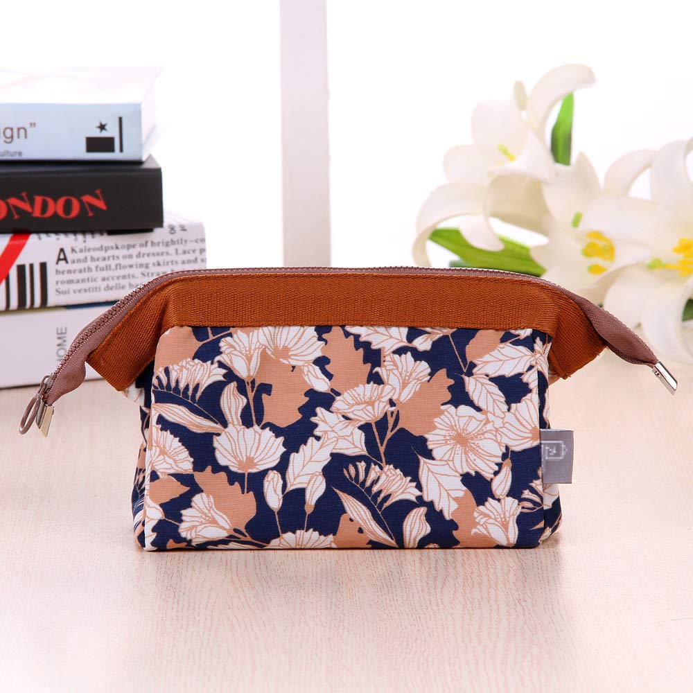 Trendy Multifunctional Printed Cosmetic Makeup Organizer - Portable Travel Vanity Pouch for Jewelry & Stationery - Perfect for Women & Girls (Brown) | Great for Travel, Home Storage & Daily Use