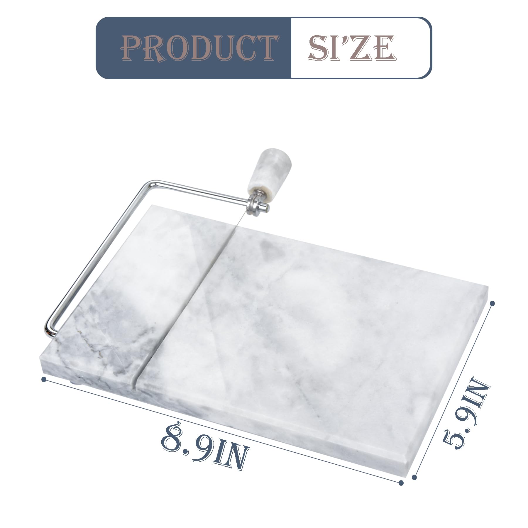 Premium Marble Cheese Slicer Board - 6