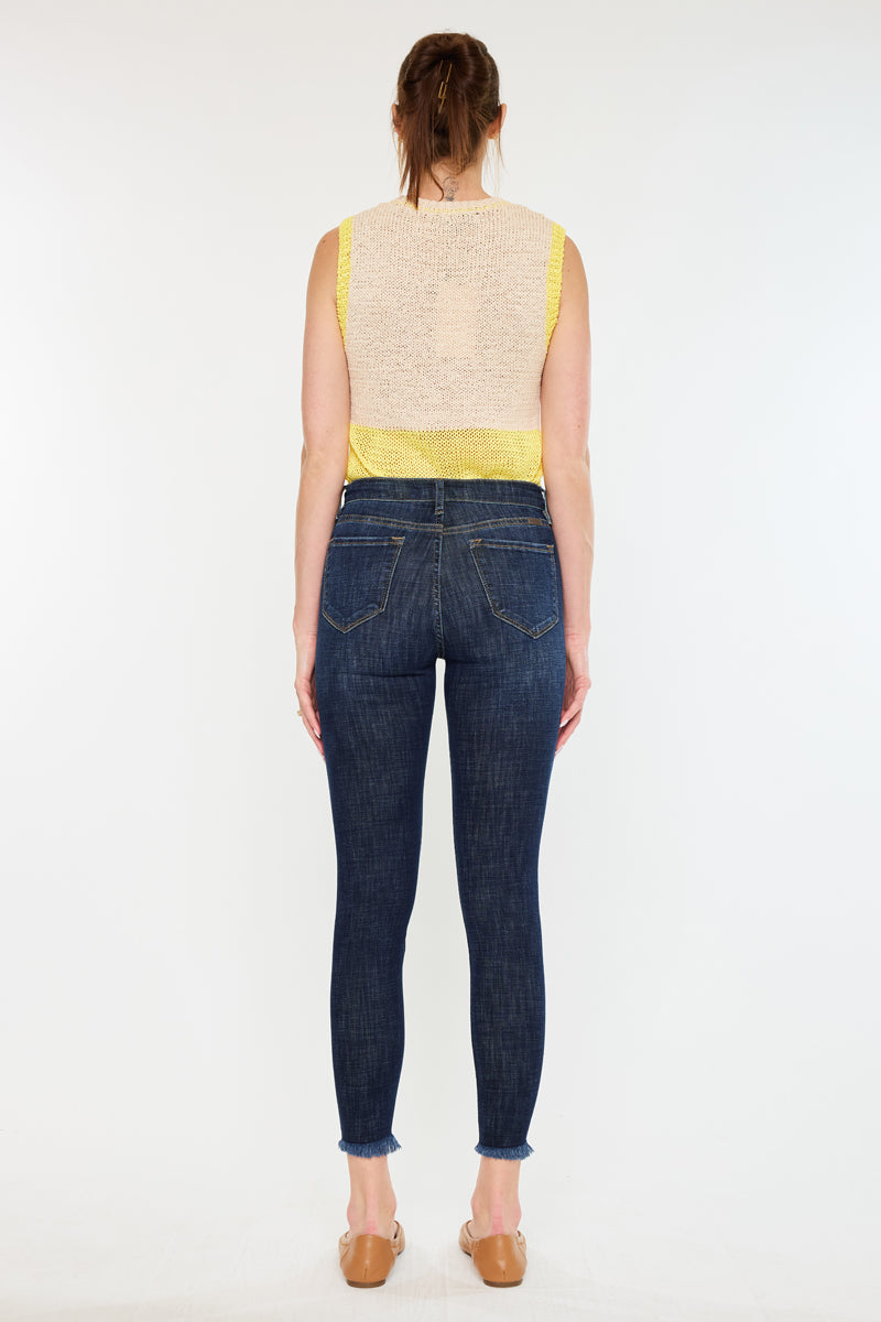 Esther High Rise Ankle Skinny Jeans for Women - Slim Fit Stretch Denim Pants, Comfortable & Fashionable - Perfect for Casual Outfits, Workwear and Night Out