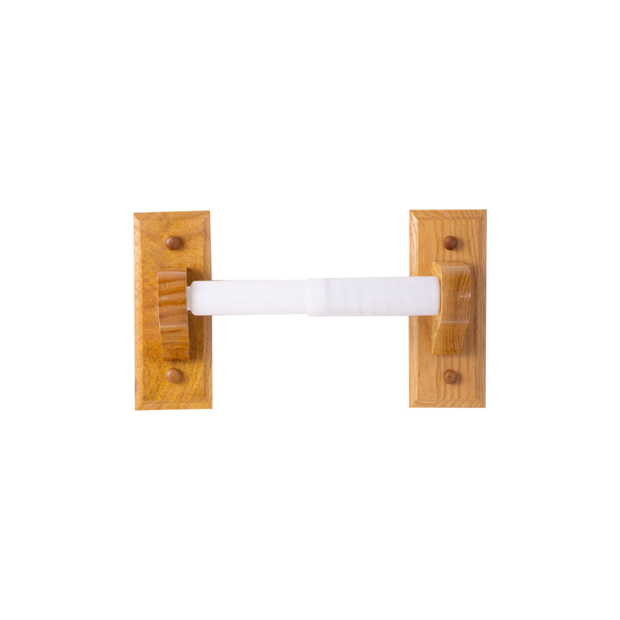 Dalton Rustic Wall-Mounted Toilet Paper Holder - Honey Oak Bathroom Tissue Roll Holder - Perfect for Farmhouse, Cottage & Vintage Style Bathrooms
