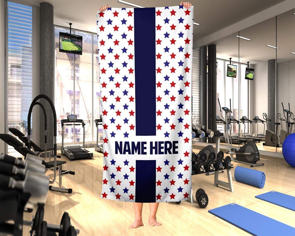 Extra Large Personalized American Flag Towel for Kids & Adults - Custom Oversized Travel, Beach, Pool & Bath Towel for Toddler, Baby, Boys & Girls - Perfect for Summer Vacations, Swimming & Outdoor Activities