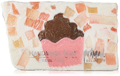 Primal Elements Cupcake Soap 5.8 oz (164g) - Handmade Glycerin Soap for Bath, Shower & Gift Giving - Moisturizing & Fragrant Skin Care