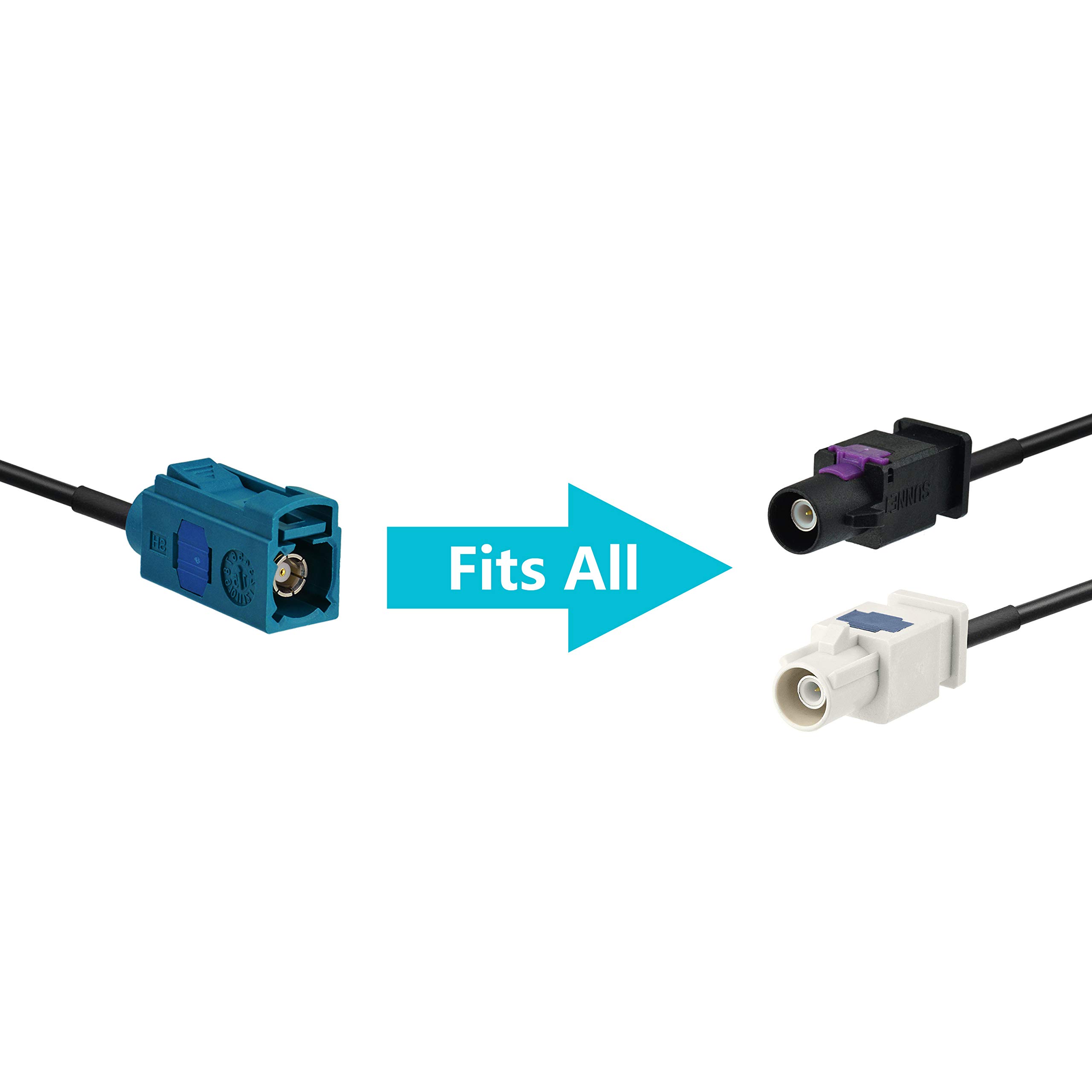 Bingfu Universal Car FM AM Radio Antenna Adapter - Fakra Z Female to DIN Socket Connector Cable 15cm (6 inch) for Car Stereo, HD Radio, CD Player | Vehicle Audio System Upgrade | Enhanced Reception for Road Trips & Daily Commutes
