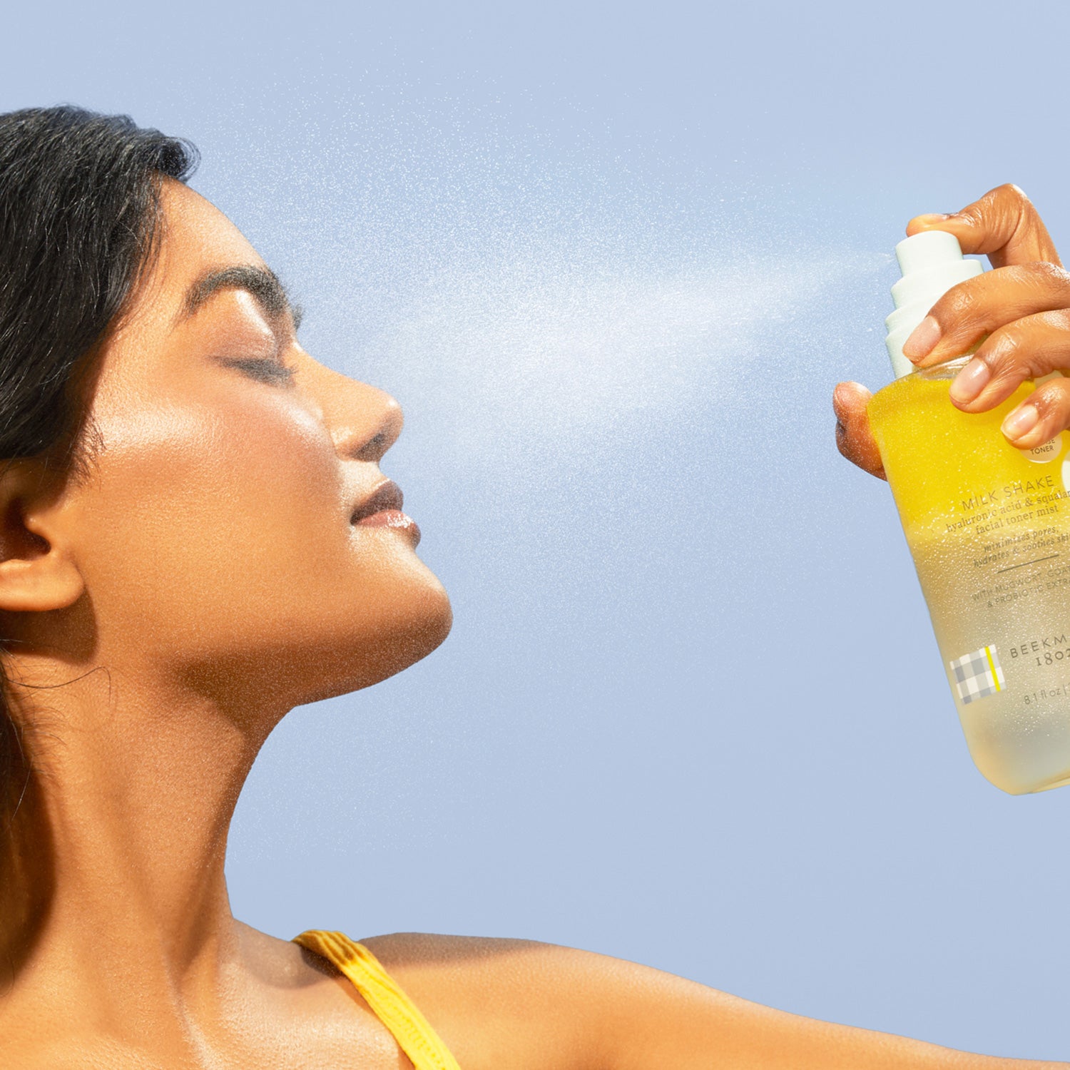 Hydrating Facial Toner Mist with Hyaluronic Acid & Squalane - Refreshing Milk Shake Formula for Dry Skin - Perfect for Daily Skincare Routine & On-the-Go Hydration