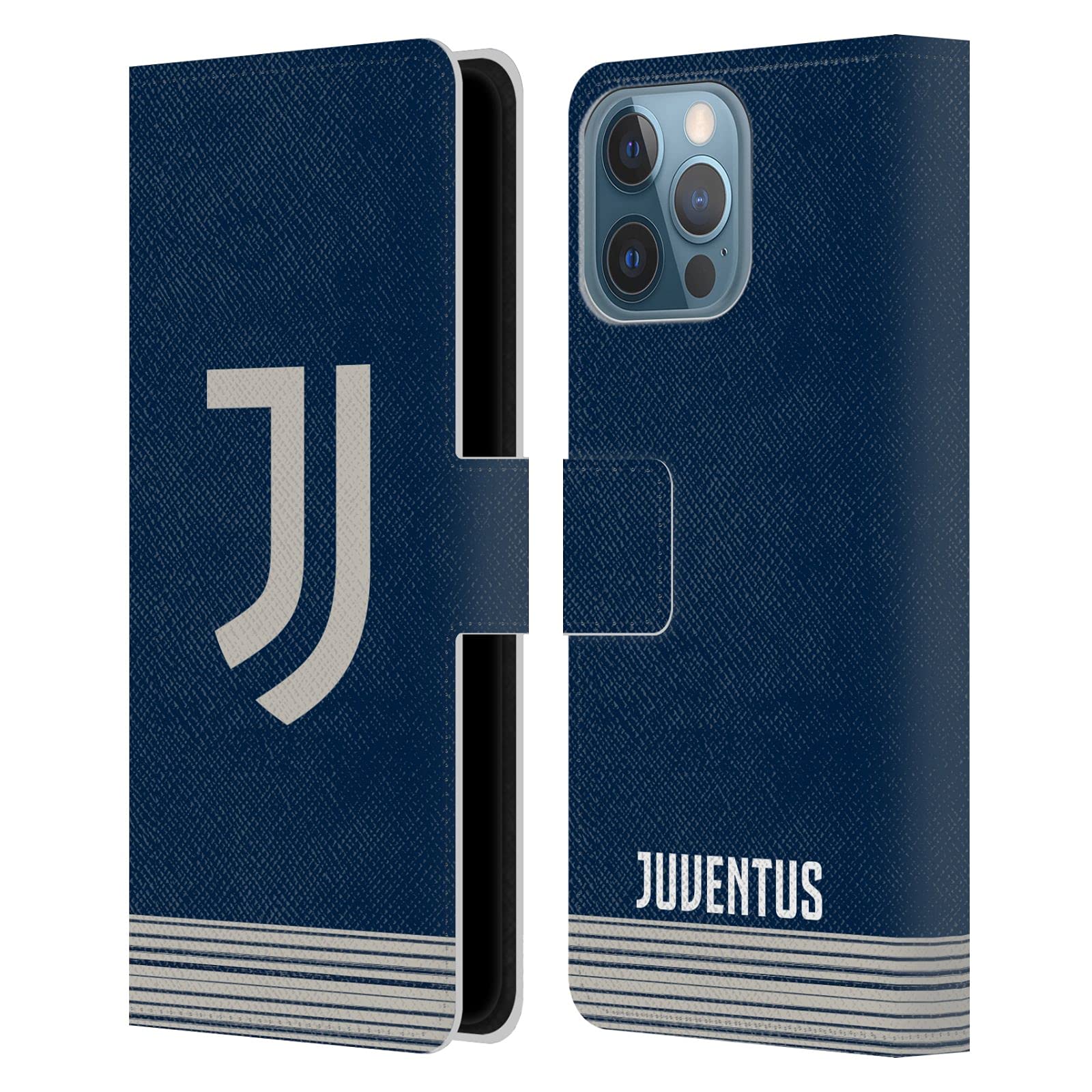Officially Licensed Juventus FC 2020/21 Away Jersey Leather Wallet Case for iPhone 13 Pro Max - Soccer Gift for Fans, Durable Phone Cover for Match Days & Travel