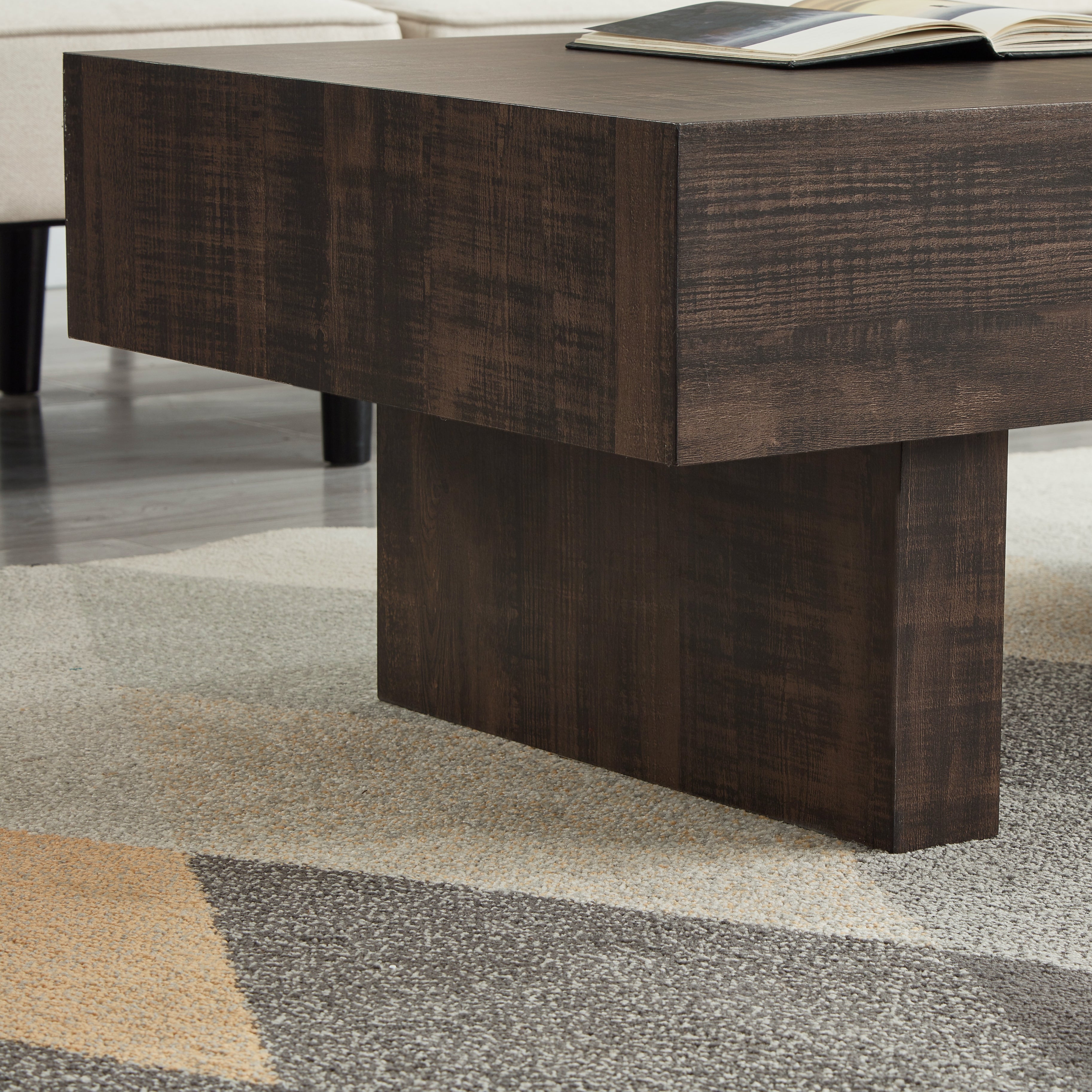 Modern Round Coffee Table - Athens Contemporary Accent Table for Living Room, Sofa & Lounge - Solid Wood Mid-Century Design for Home Decor