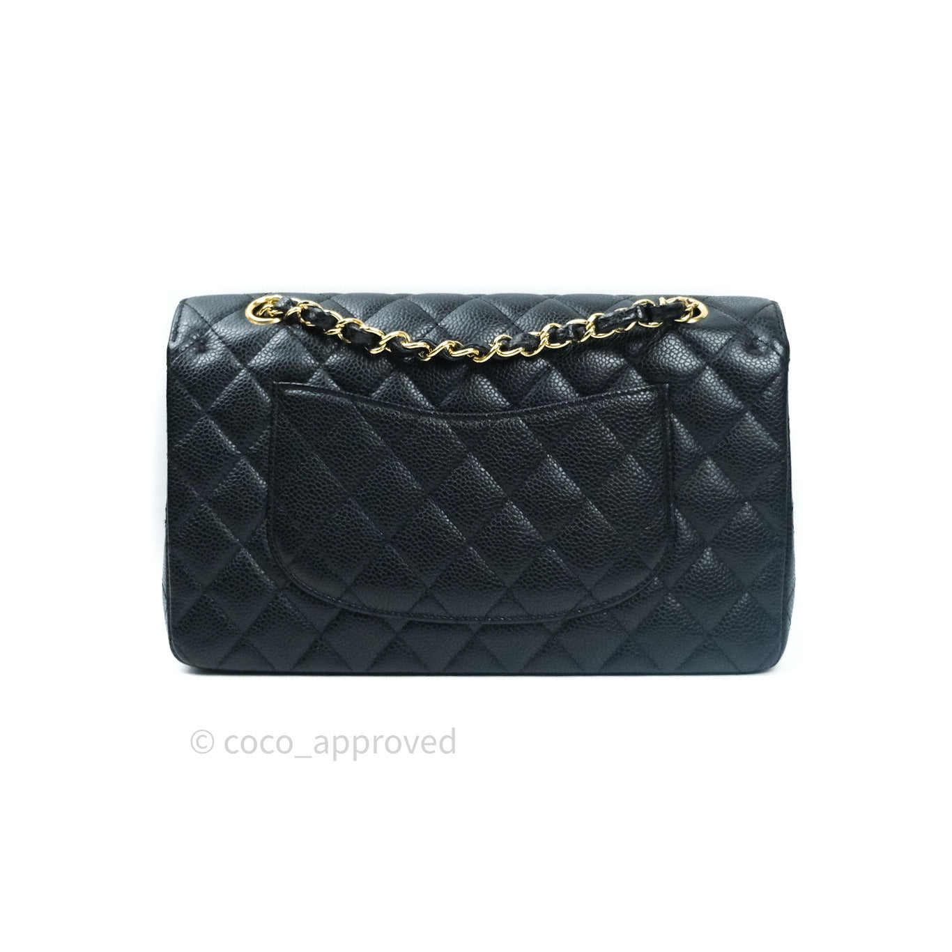Chanel Classic Double Flap M/L Black Caviar Gold Hardware Bag - Luxury Designer Handbag for Women | Perfect for Work, Evening Events & Special Occasions