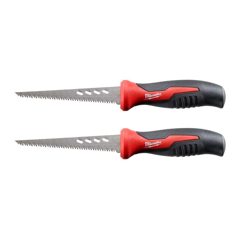 Milwaukee 48-22-0304F 6 Inch Jab Saw with Durable Plastic Handle - 2 Pack - Ideal for Drywall Cutting, Construction Projects & DIY Home Repairs