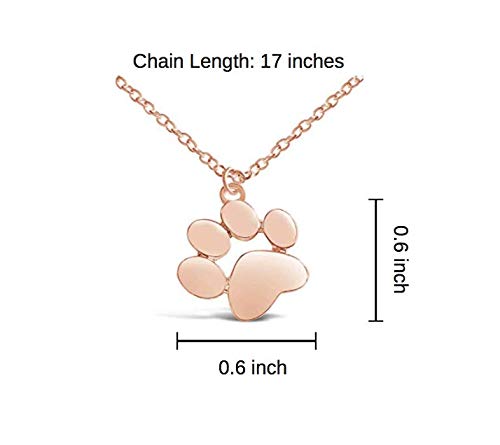 Rosa Vila Paw Print Necklace - Sterling Silver Dog Paw Pendant Necklace for Women, Pet Lover Jewelry Gift for Dog Moms - Perfect for Everyday Wear, Gifts & Special Occasions