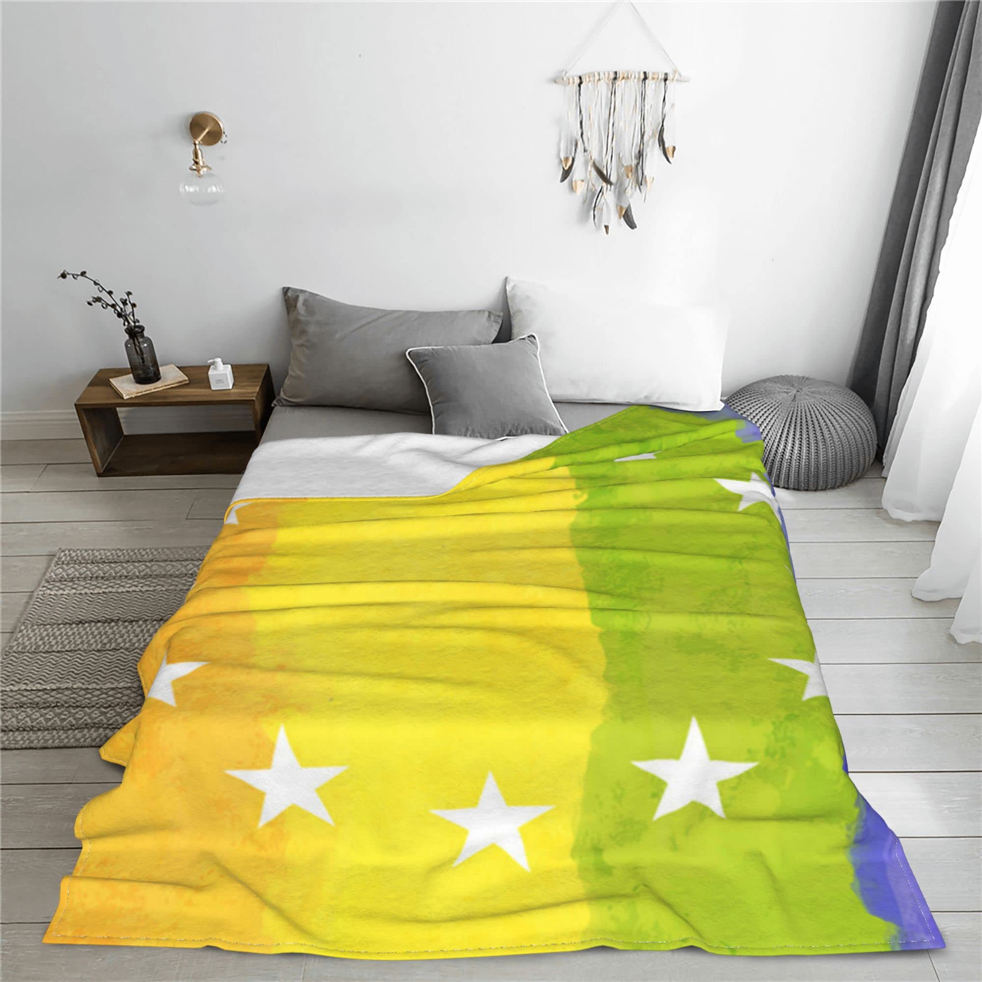 Soft Flannel Pride LGBT Flag Throw Blanket - Cozy Microfiber Blanket for Bed, Couch & Sofa - European Style Summer Blanket for Teens, Boys & Girls - Perfect for Lounging, Netflix Nights & Pride Celebrations