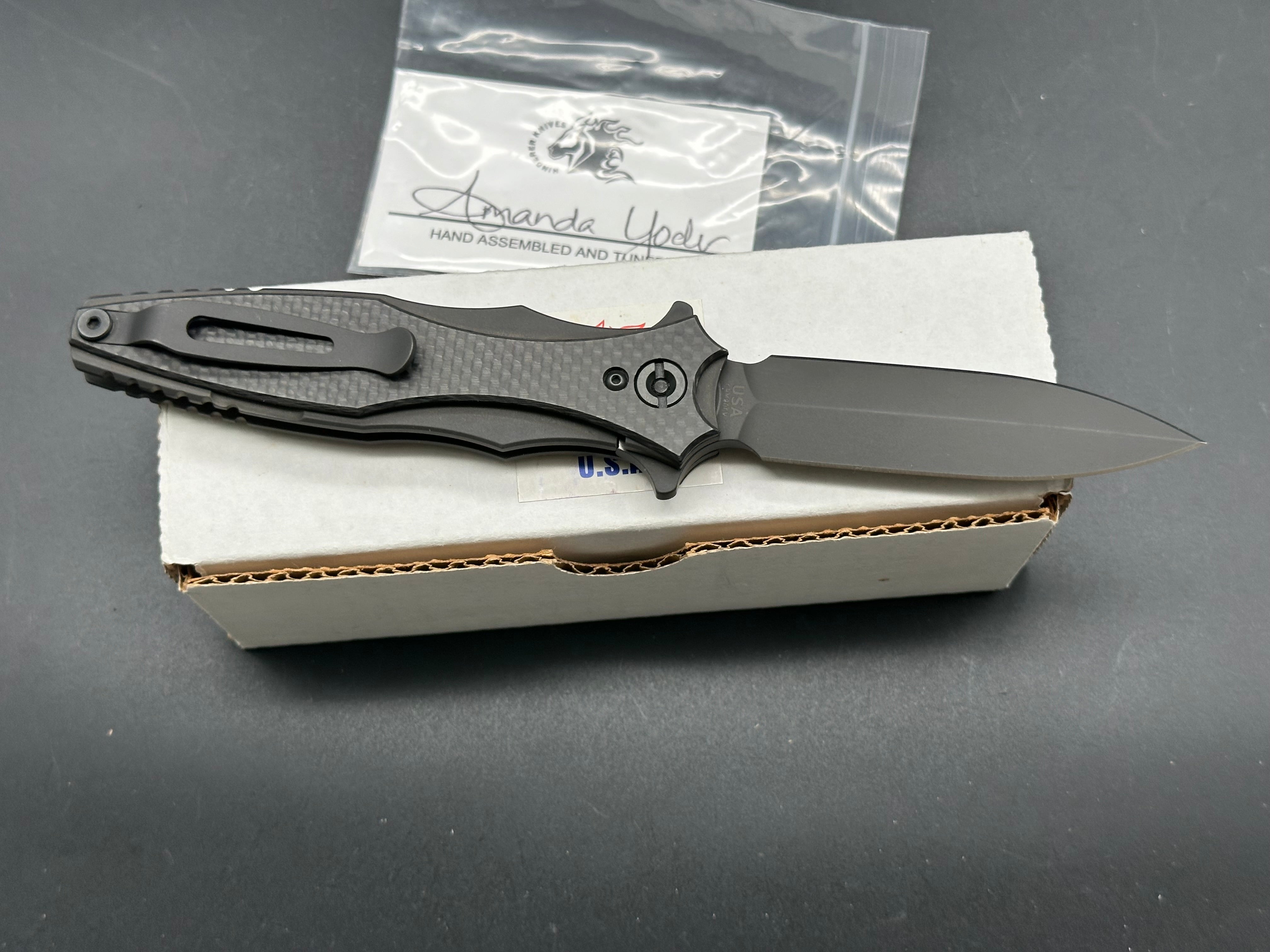 Hinderer Maximus Blackout Folding Knife with Carbon Fiber Scales - EDC, Outdoor, Tactical & Survival Use