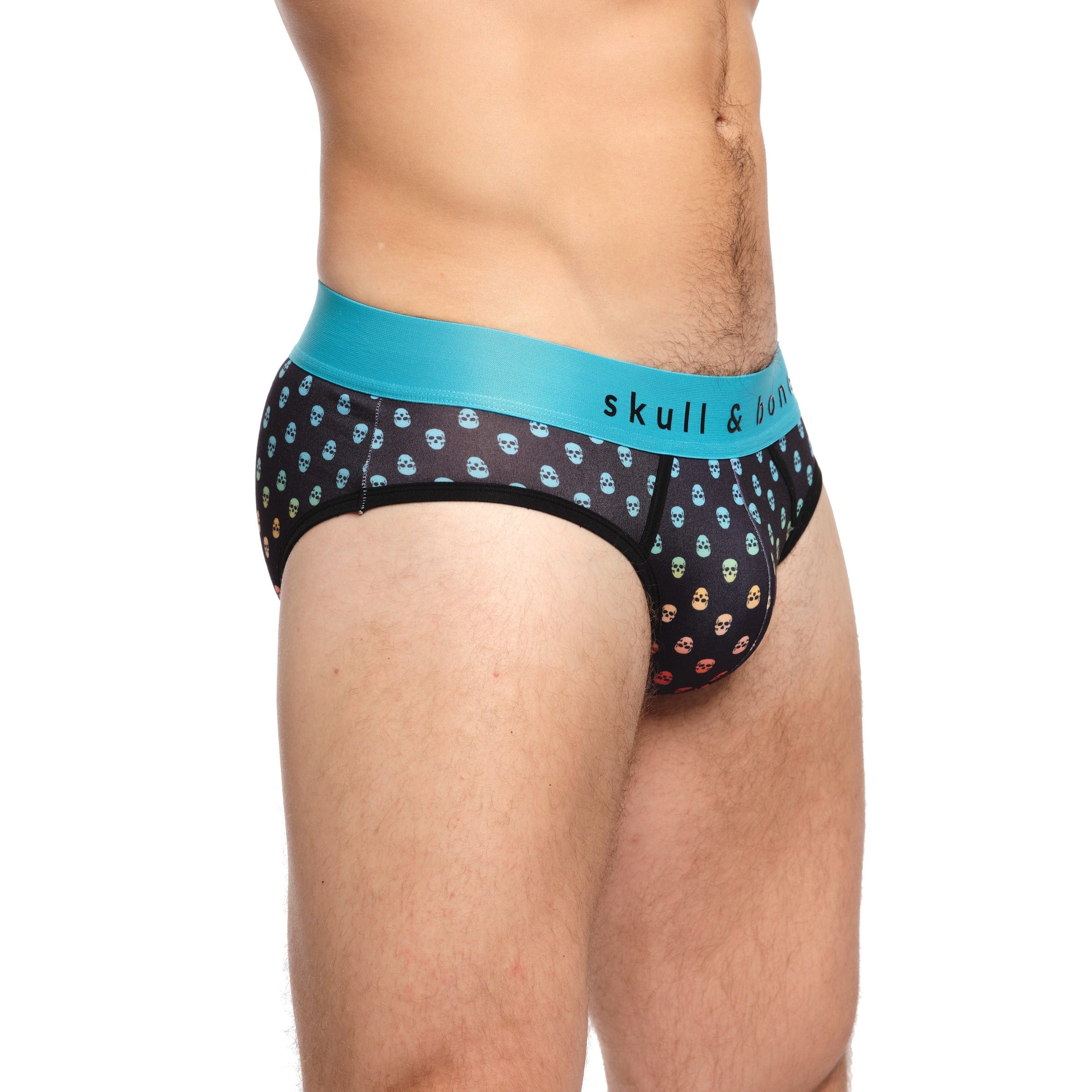 Gothic Ombre Skull Print Briefs for Men - Trendy Boxer Shorts with Stylish Skull Design - Perfect for Halloween, Cosplay, and Everyday Wear