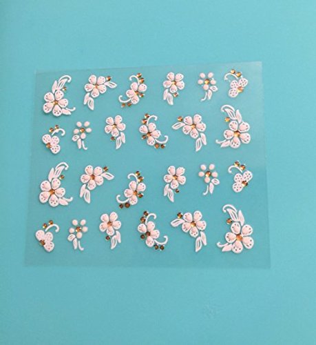 Wrapables Self-Adhesive Nail Art Stickers - 3D Nail Decals with Bows, Hearts & Flowers Design (6 Sheets/3 Styles) | Easy DIY Manicure for Parties, Weddings & Special Occasions