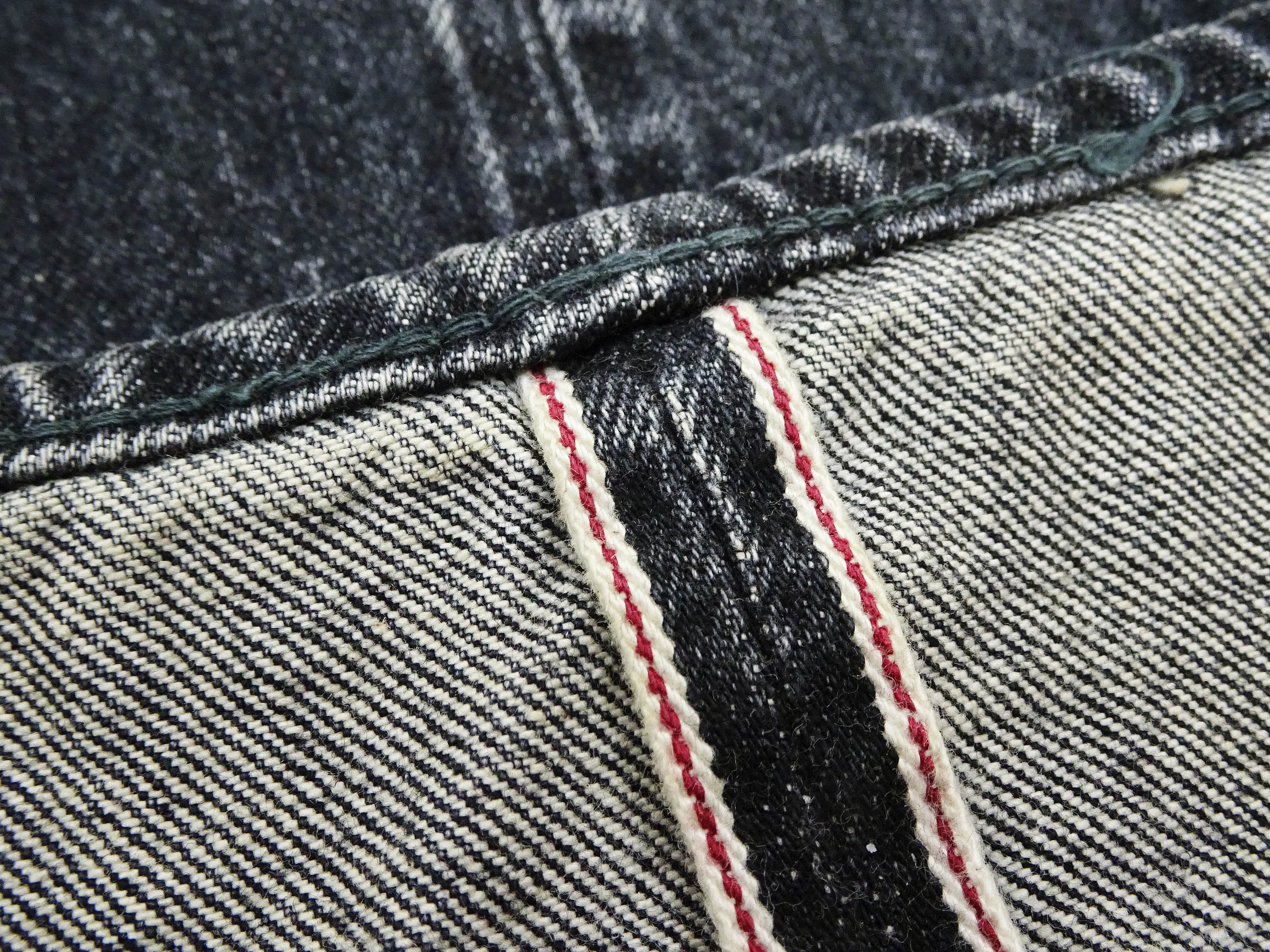 Vintage 1947 Men's Black Denim Jeans - Classic Straight Fit 14.25oz Pre-Aged Sugar Cane Denim Pants SC42460H | Casual Wear, Workwear & Everyday Style