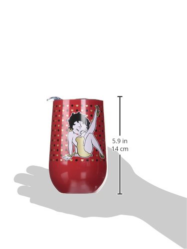 Betty Boop Stainless Steel Wine Tumbler - 20oz Insulated Travel Cup with Lid & Straw - Perfect for Wine Lovers, Outdoor Picnics & Office Use