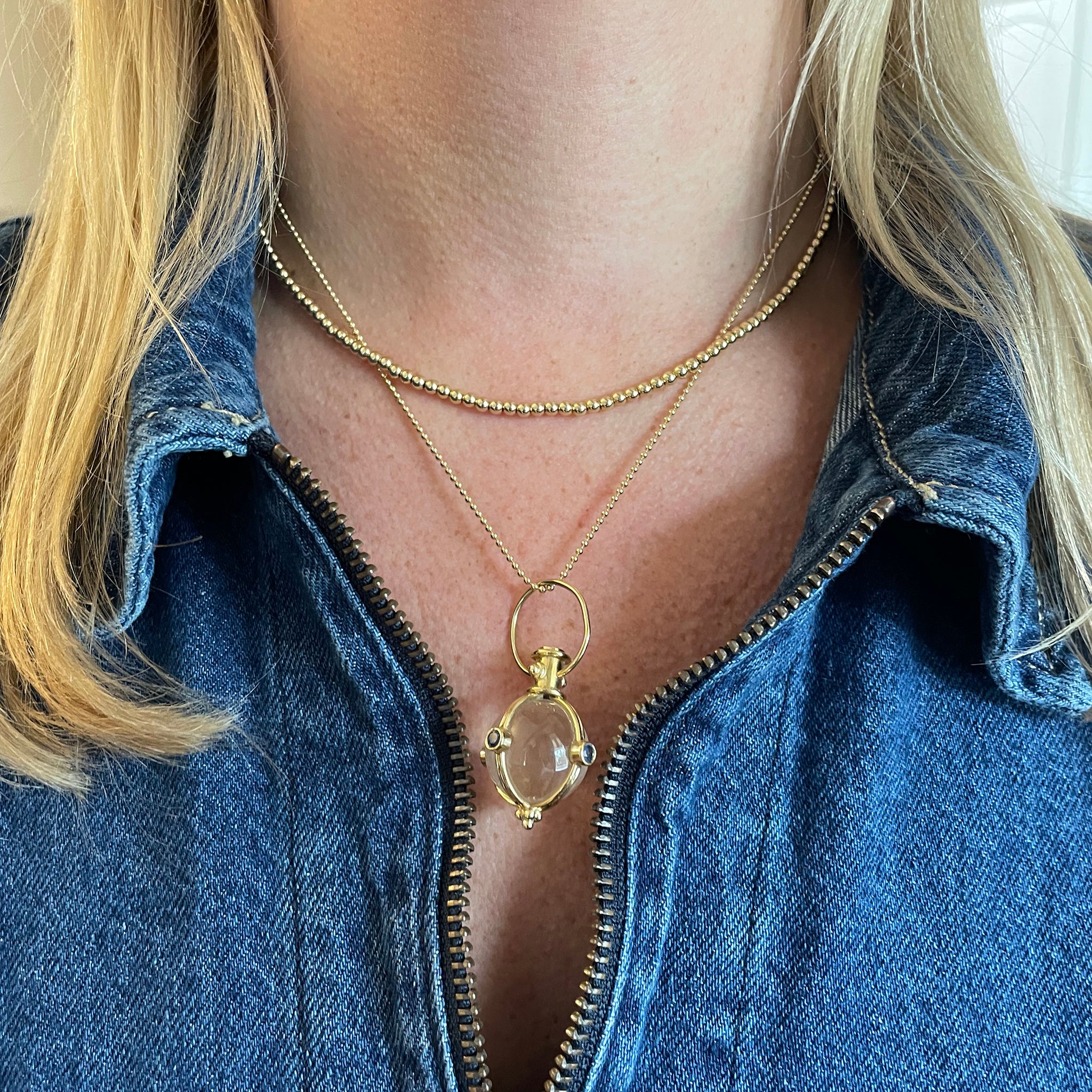 14K Yellow Gold Italian 3mm Ball Bead Chain Necklace for Women - Elegant Layering Jewelry for Everyday Wear, Gifts & Special Occasions