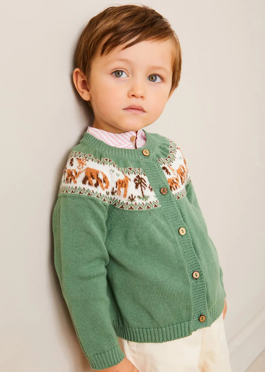 Adorable Safari Cardigan for Toddler Boys - Soft & Cozy Knit Sweater - Perfect for Outdoor Adventures, Playdates & Family Photos