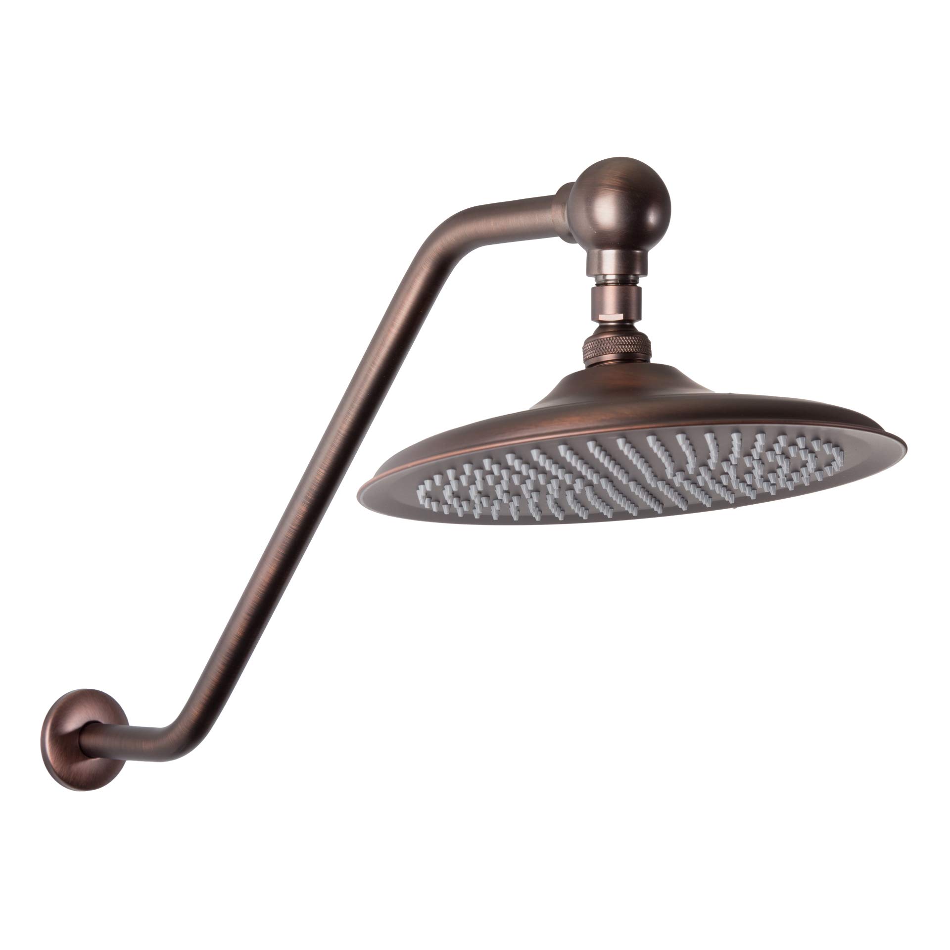 Atlantis 1 Oil Rubbed Bronze 10 Inch Rain Shower Head with High Rise Arm - Luxury Bathroom Upgrade for Spa-Like Experience
