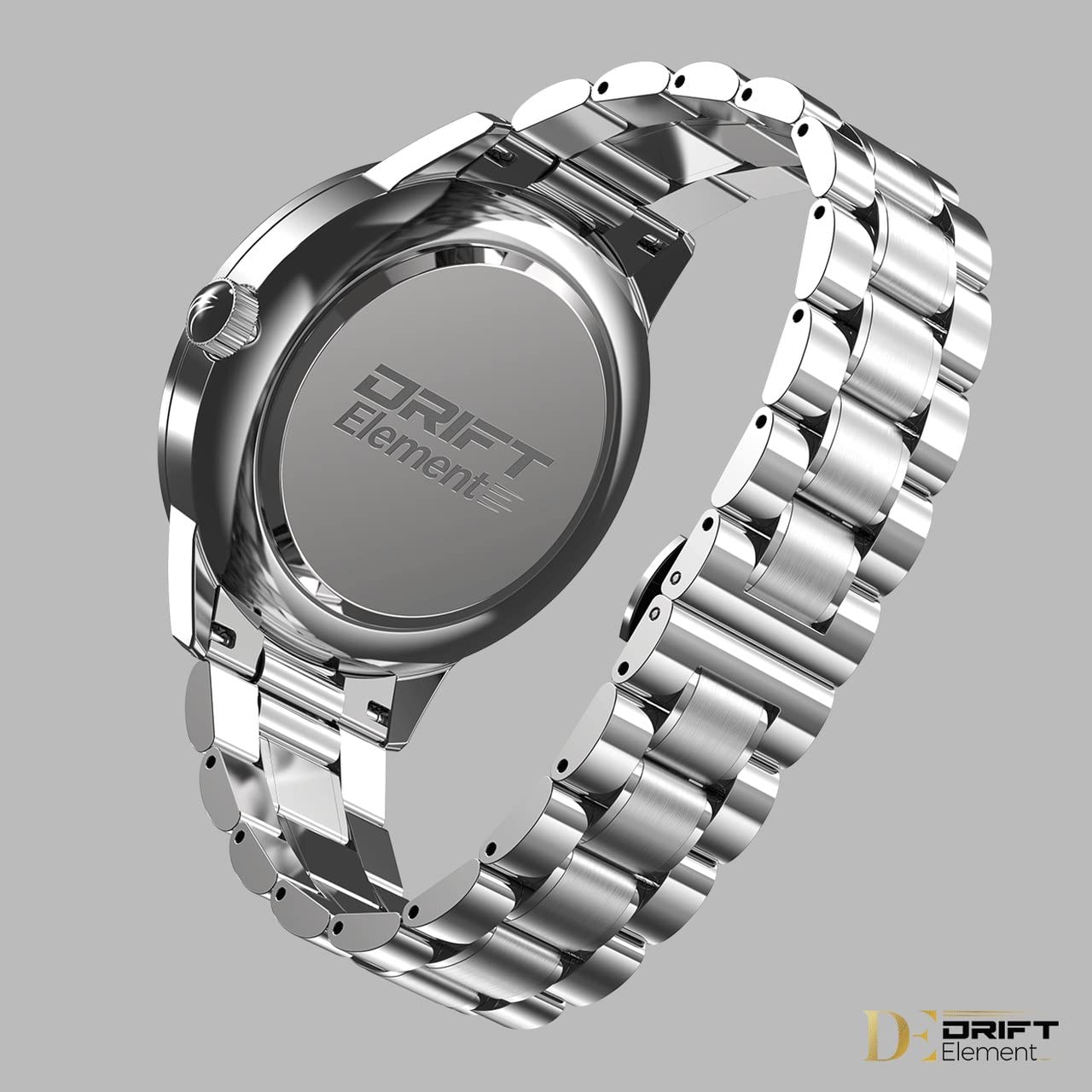 DriftElement Men's Motorsport Watch - Stainless Steel 3D Rim Design, Mineral Glass, Quartz Movement (Silver-Red) | Perfect for Racing Enthusiasts & Stylish Everyday Wear