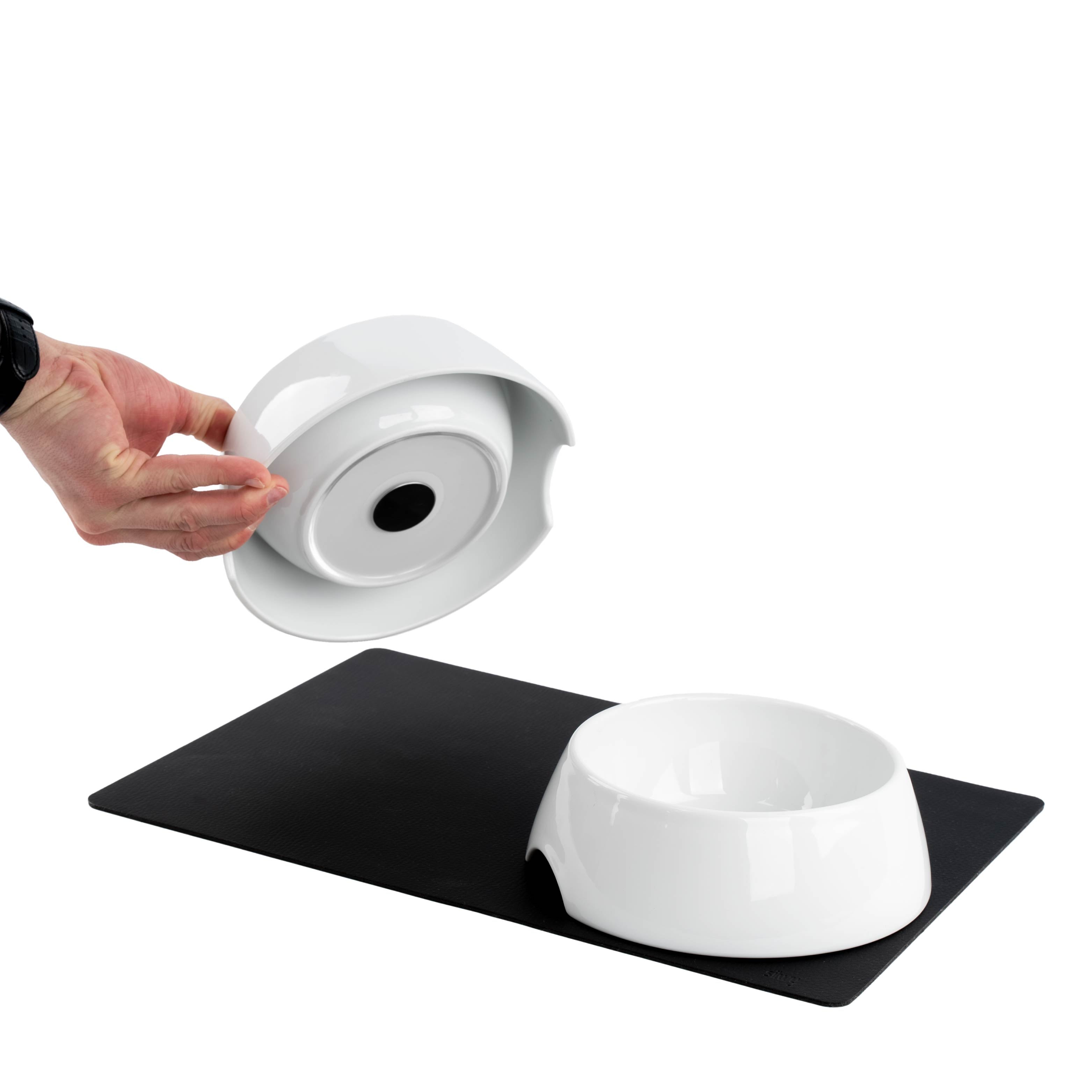 Magnetic Ceramic Pet Bowls with Non-Slip Mat - Durable Dog & Cat Food Dishes for Mess-Free Feeding at Home or Travel