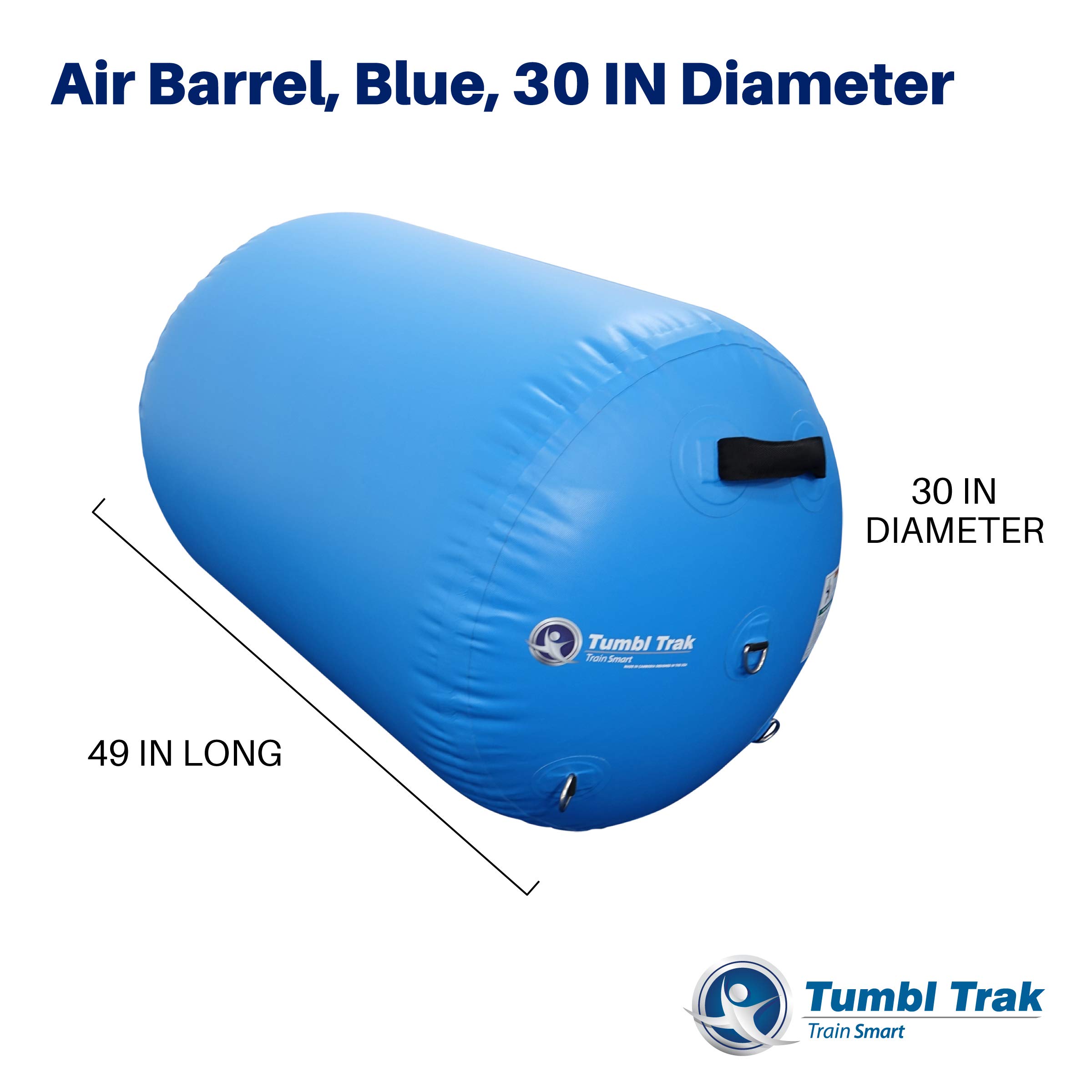 Tumbl Trak Air Barrel - Professional Commercial Grade Gymnastics Air Roller for Cheerleading & Tumbling Training, 30-Inch Diameter Blue - Perfect for Home Gyms, Cheer Practice & Gymnastics Studios