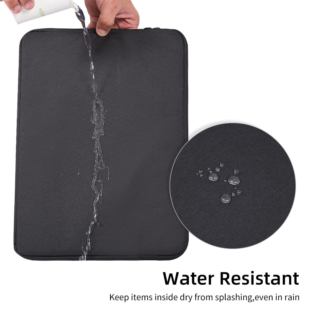 14 Inch Waterproof Laptop Sleeve Case - Compatible with HP 14/Pavilion 14, Lenovo IdeaPad 3 14/Flex 5/Flex 14, Dell Inspiron 14, Acer Swift 14 - Shockproof & Scratch-Resistant Protective Cover (Black) - Perfect for Travel, Office & School Use