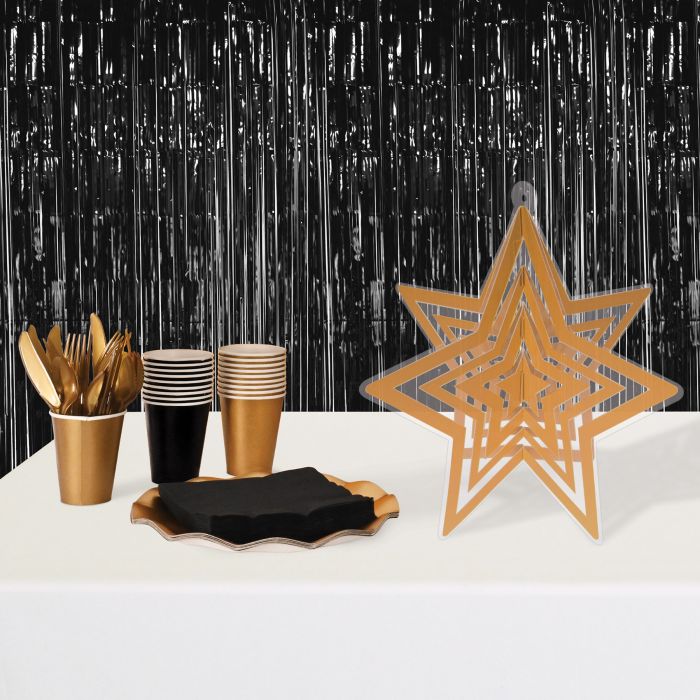 12 Pack Beistle Gold 3D Plastic Star Centerpieces for Party Decorations, Christmas, New Year, and Wedding Celebrations