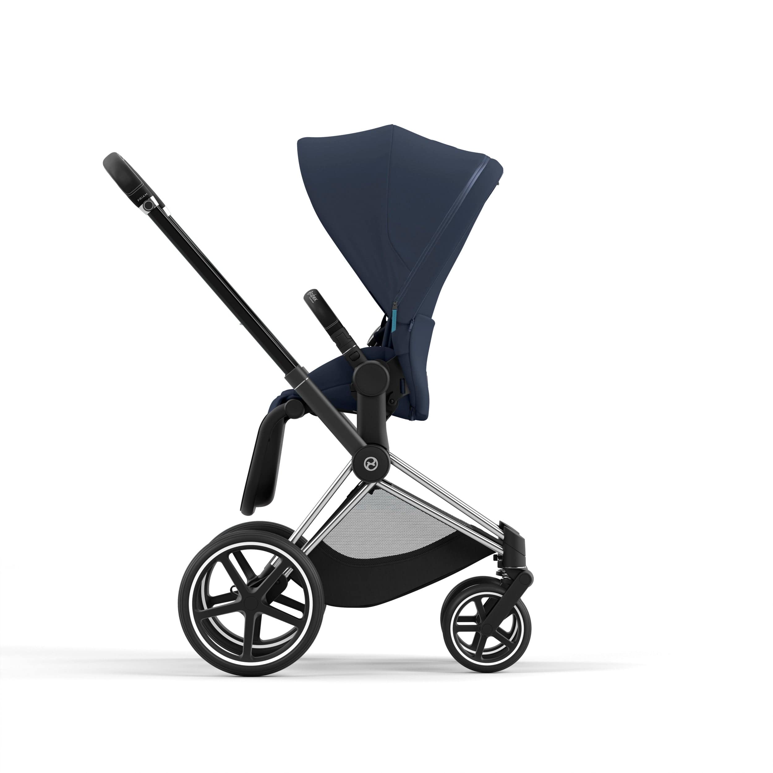 Cybex Priam 4 Complete Stroller - Chrome/Black Luxury Baby Stroller with All-Wheel Suspension | Perfect for Urban Walking, Travel & Everyday Use
