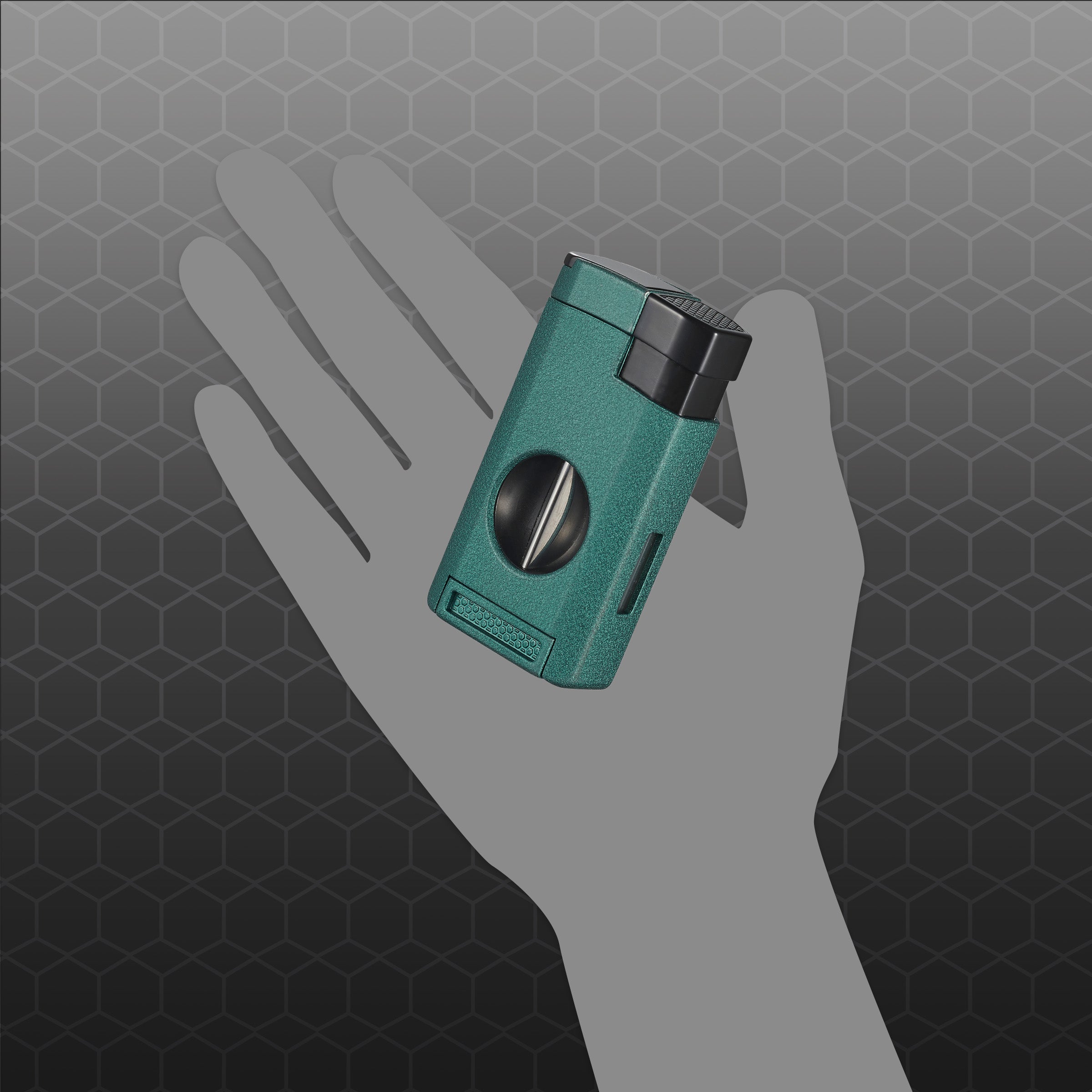 Premium Visol Kamet V Cutter & Triple Torch Cigar Lighter - Green | Windproof Jet Flame for Cigars, Perfect for Outdoor Smoking, Travel & Gifts