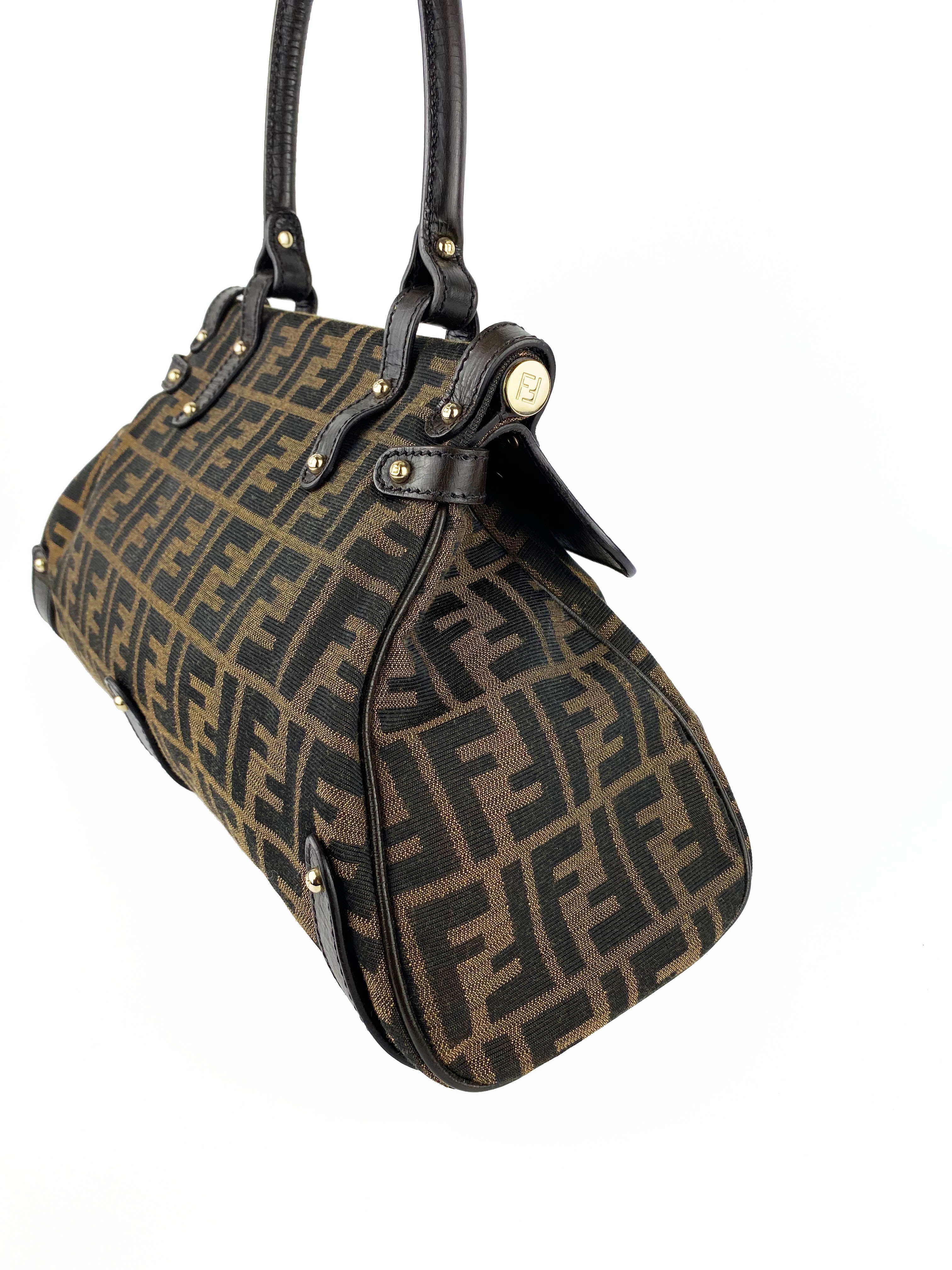 Fendi Brown Magic Picola Leather Shoulder Bag for Women | Luxury Designer Handbag for Work, Travel & Everyday Use