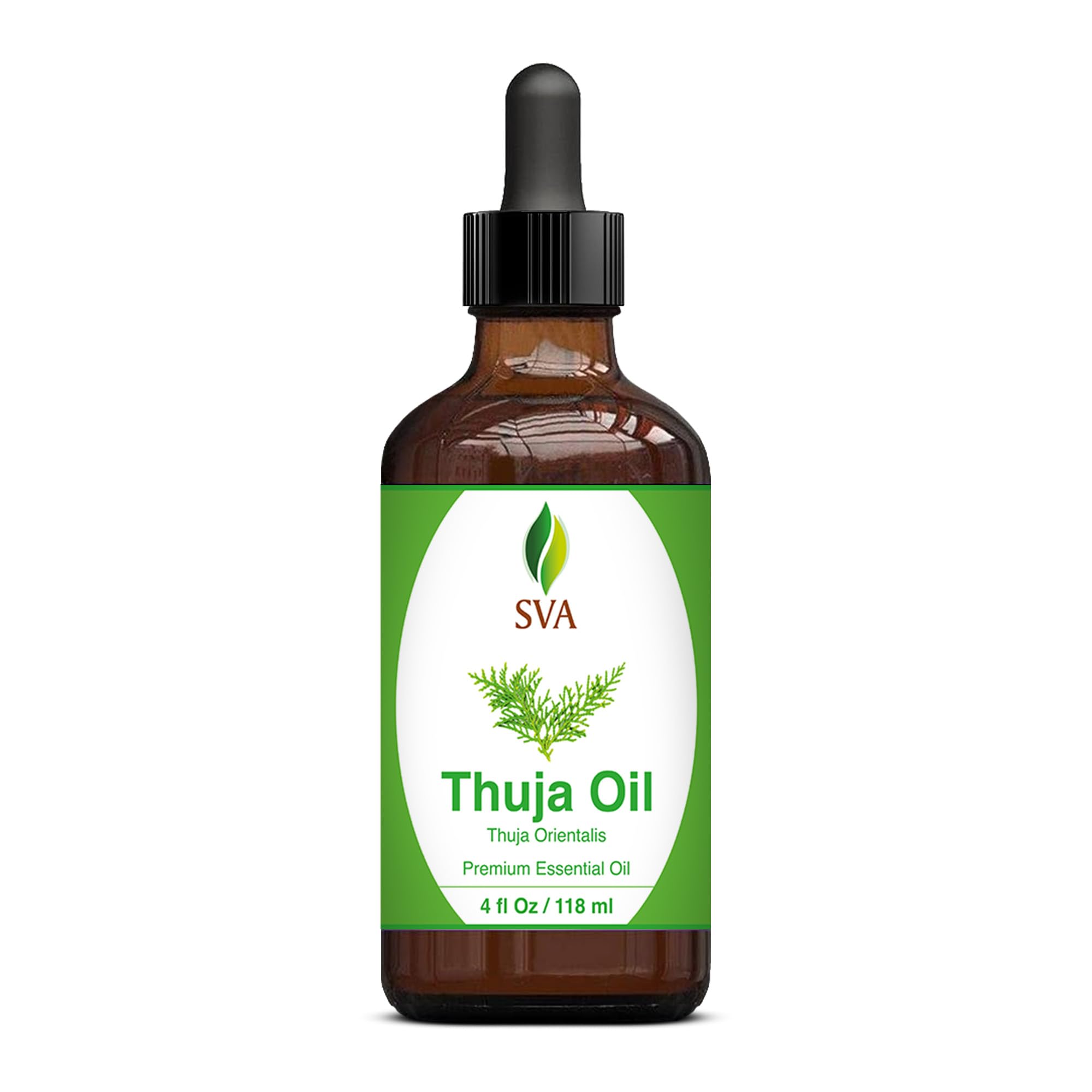 100% Pure Natural Thuja Essential Oil - 4 Fl Oz with Dropper for Aromatherapy, Hair & Skin Care, Massage, Soap & Candle Making | Perfect for Diffusers, Scalp Treatment & Relaxation at Home Spa