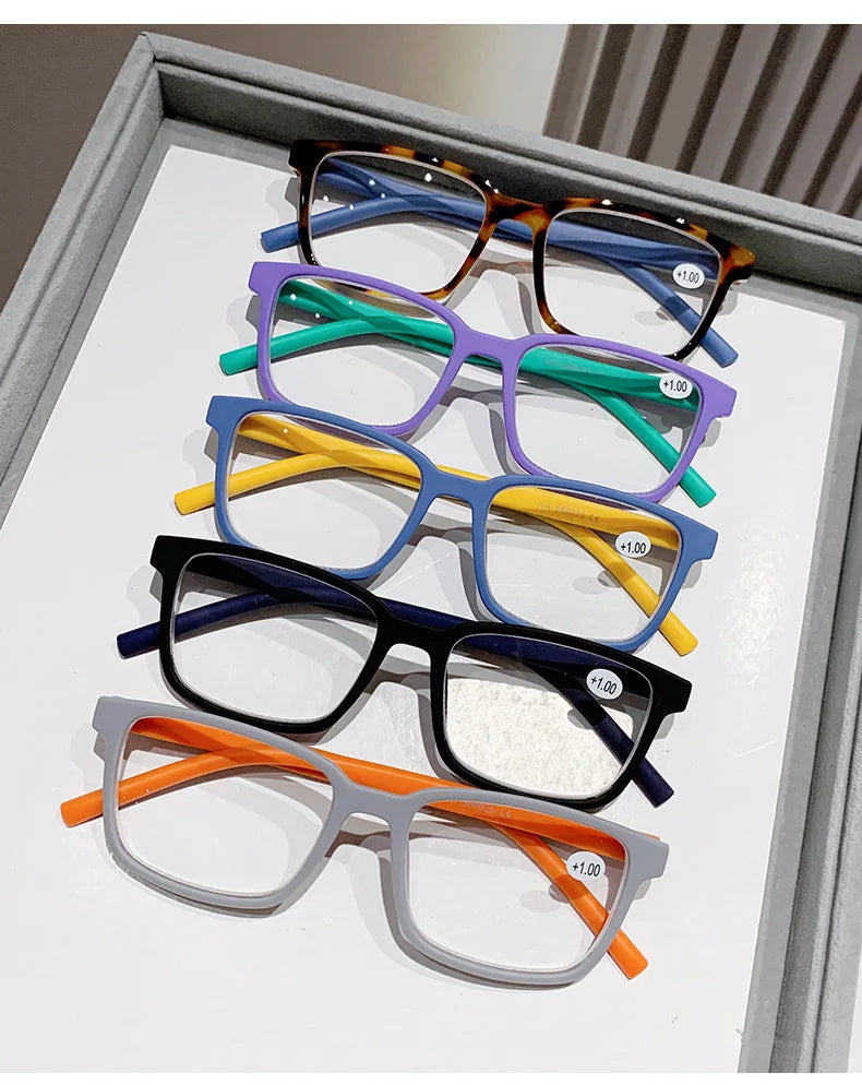 CCspace Unisex Full Rim Square Polycarbonate Reading Glasses +1.00 to +4.00 Strength - Lightweight & Durable for Reading, Computer Use & Office Work