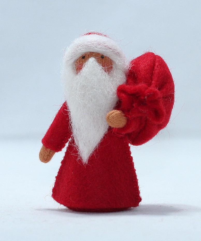 Handmade Santa Claus Felted Waldorf Doll - 4 Skin Tone Options | Christmas Gift, Holiday Decor, Waldorf Toy for Kids & Collectors