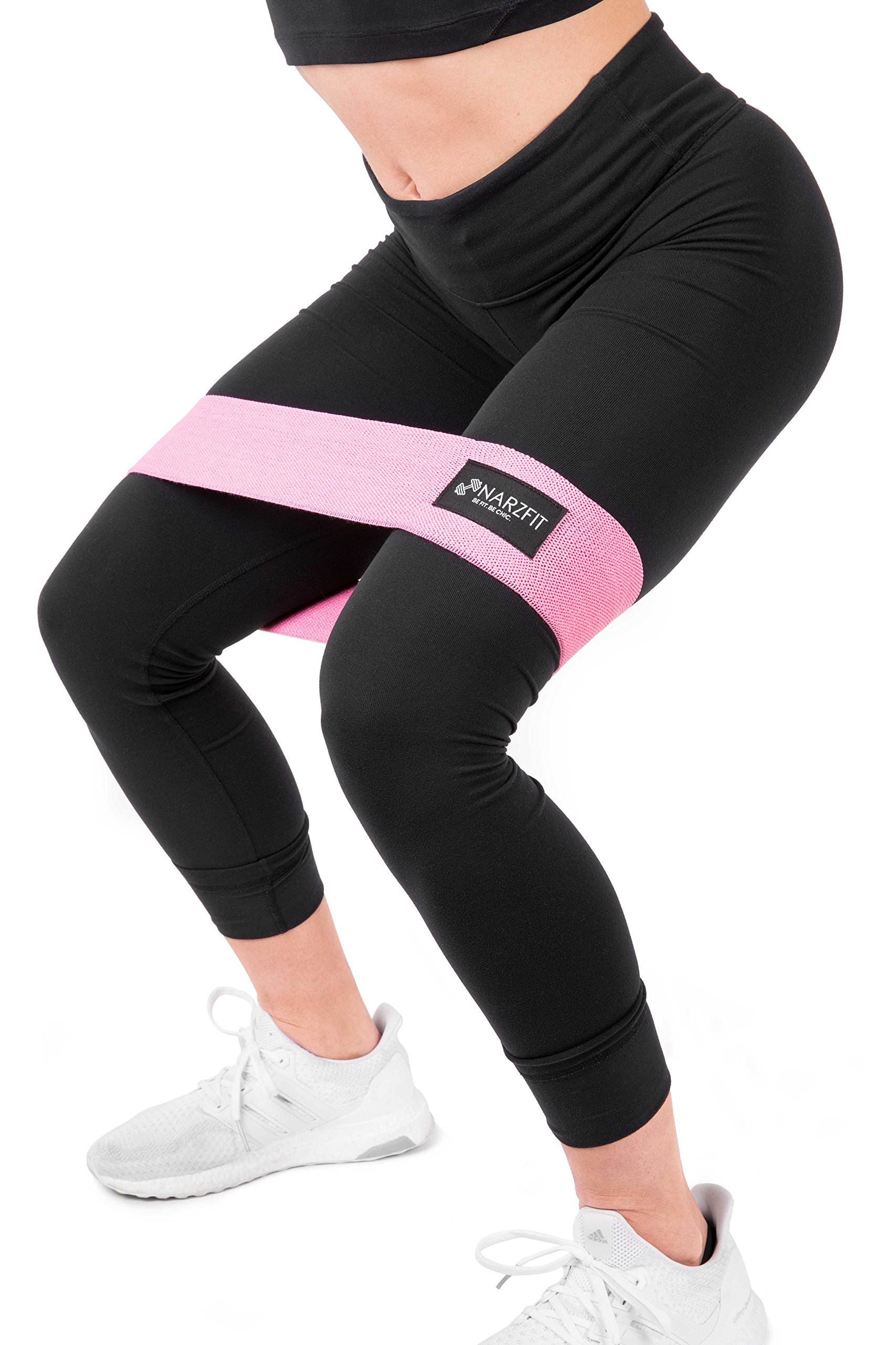 NARFIT Resistance Bands for Women - Exercise & Fitness Bands for Leg Training, Stretching, Hip, Knee & Ankle Strengthening - Physical Therapy & Home Workout Equipment with Carrying Pouch (S/M) - Perfect for Yoga, Pilates & Rehabilitation Exercises