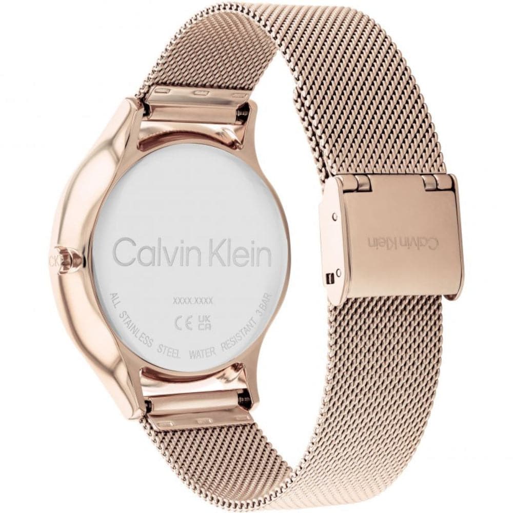 Calvin Klein Chronograph Rose Gold Milanese Strap Women's Watch 25200102 - Elegant Dress Watch for Women, Perfect for Business, Parties & Special Occasions
